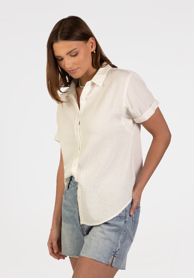 Ellis Dot Roll Sleeve Shirt
