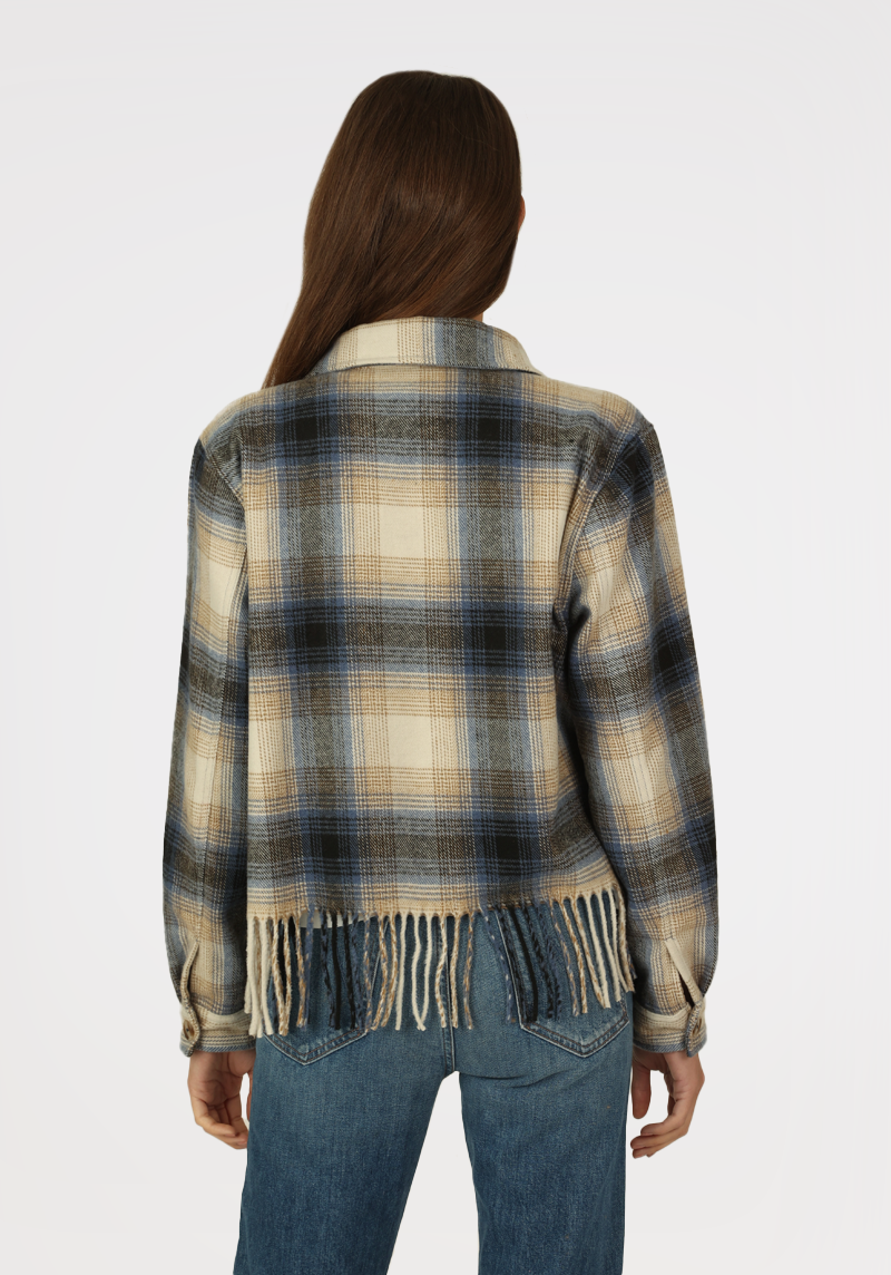 Mae Fringed Plaid Jacket