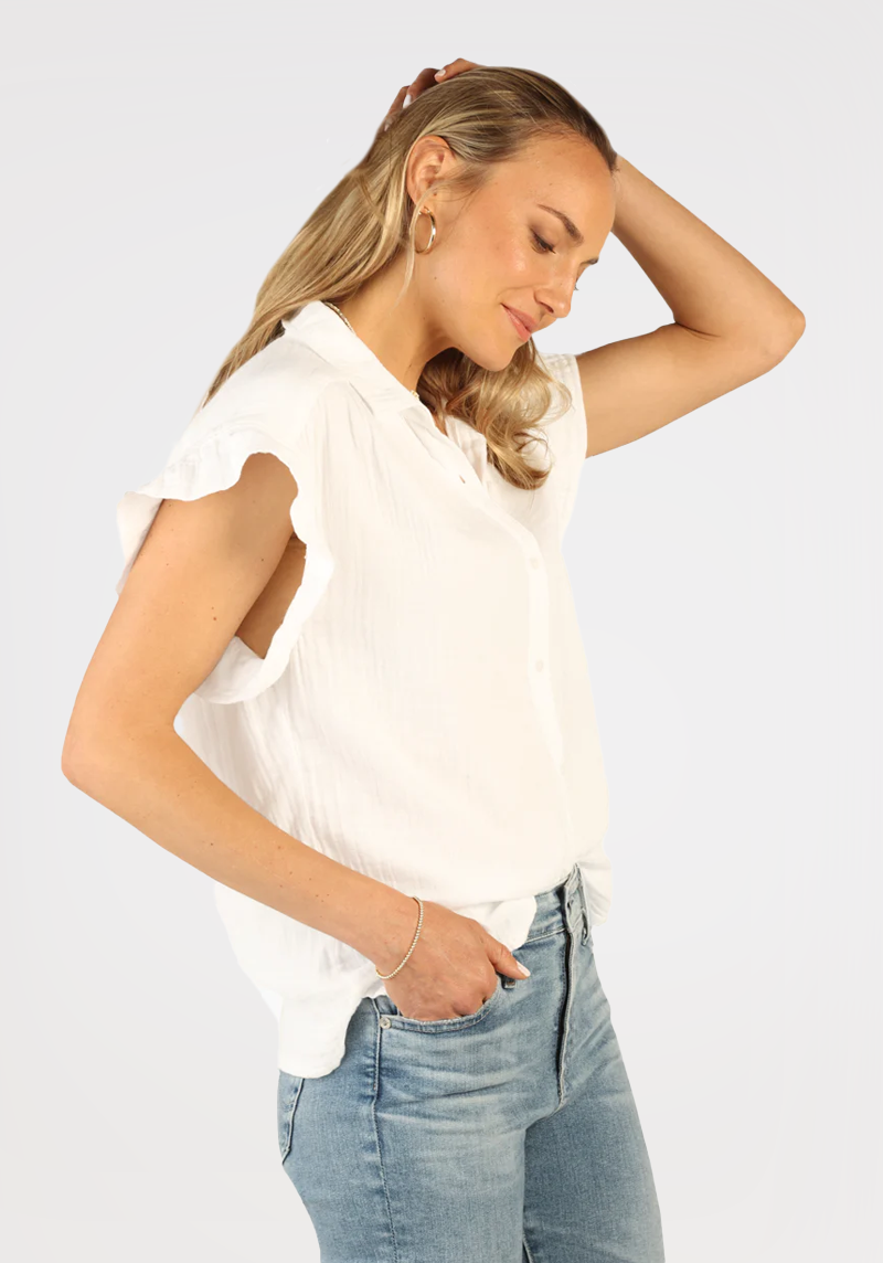 Gauze S/S w/Ruffle Sleeve