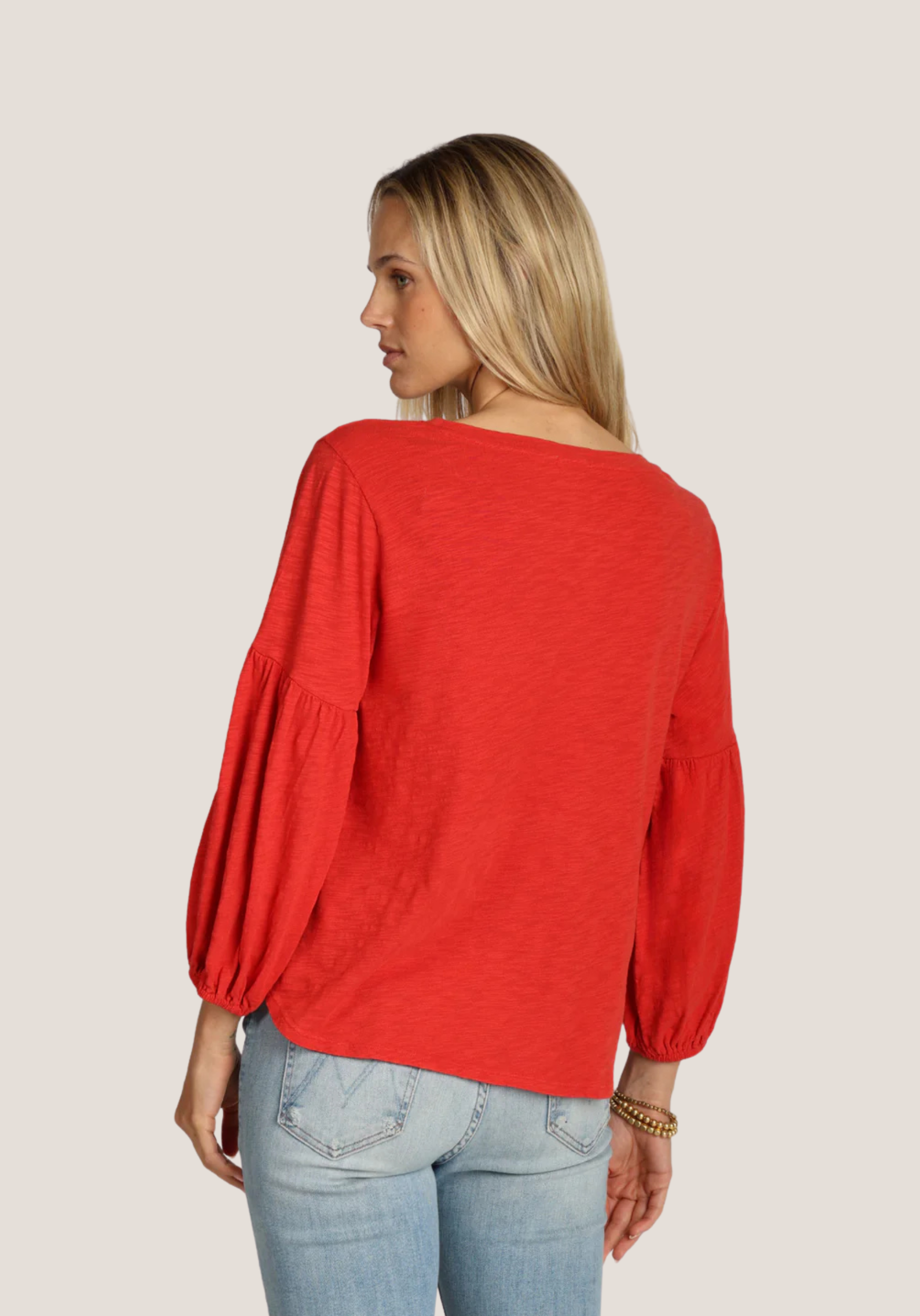 Slub Jersey Tee w/ Gauze Sleeve