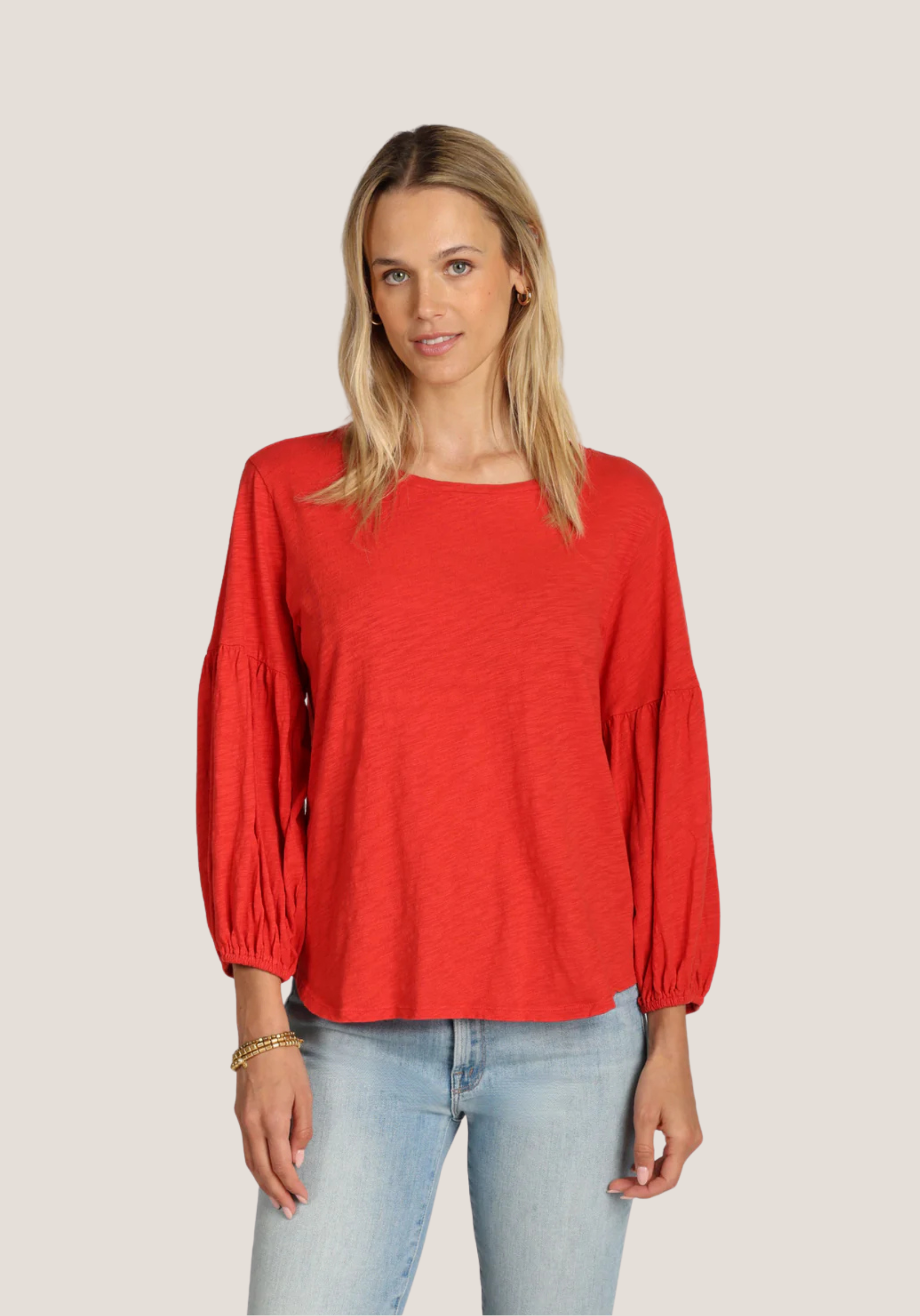 Slub Jersey Tee w/ Gauze Sleeve
