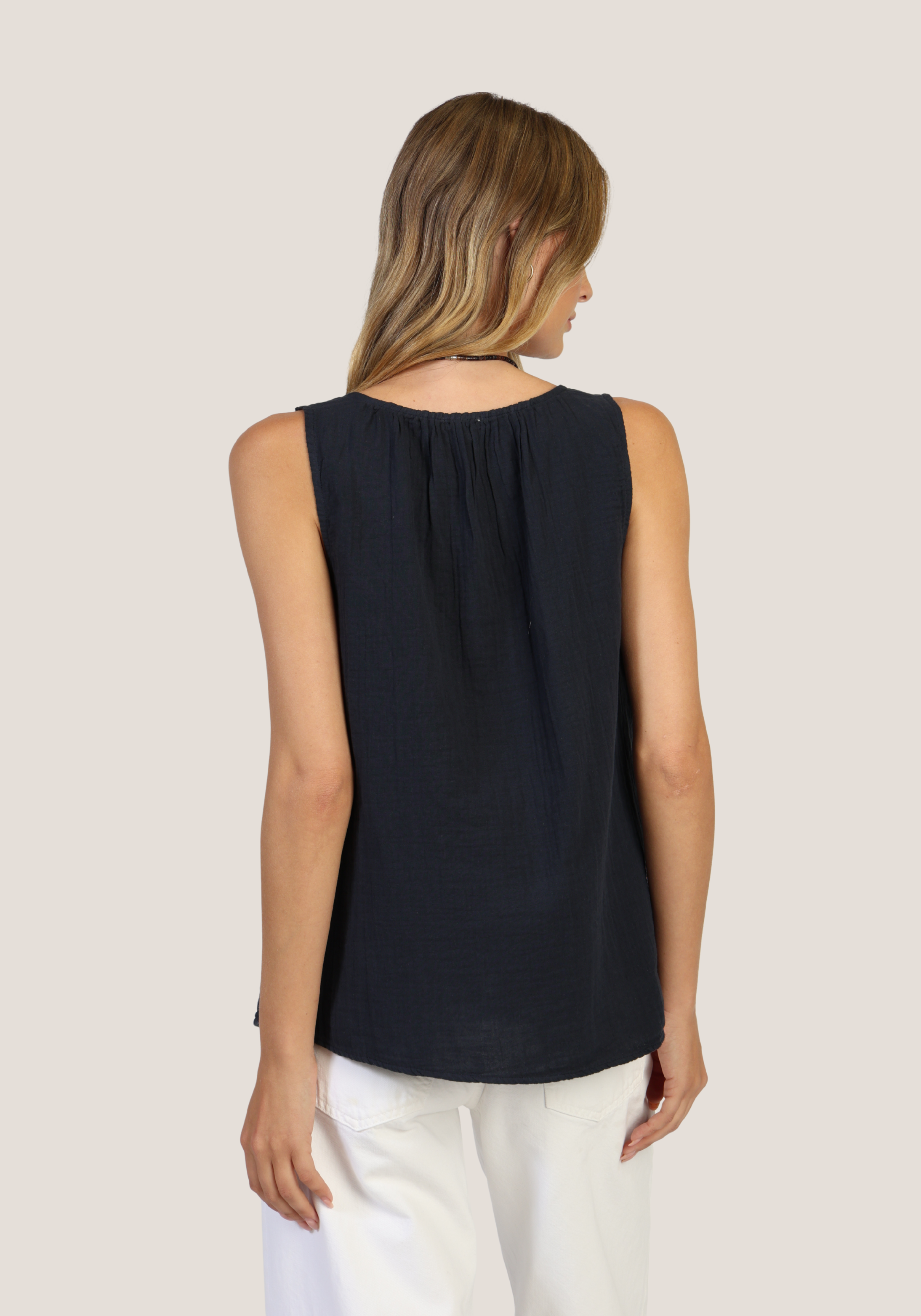 Bobbi Button Tank WASHED BLACK -need pic