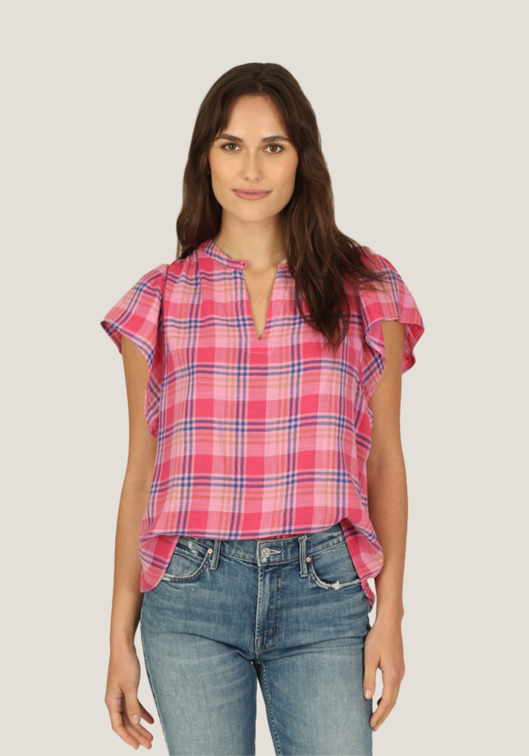 Boho Plaid Blouse