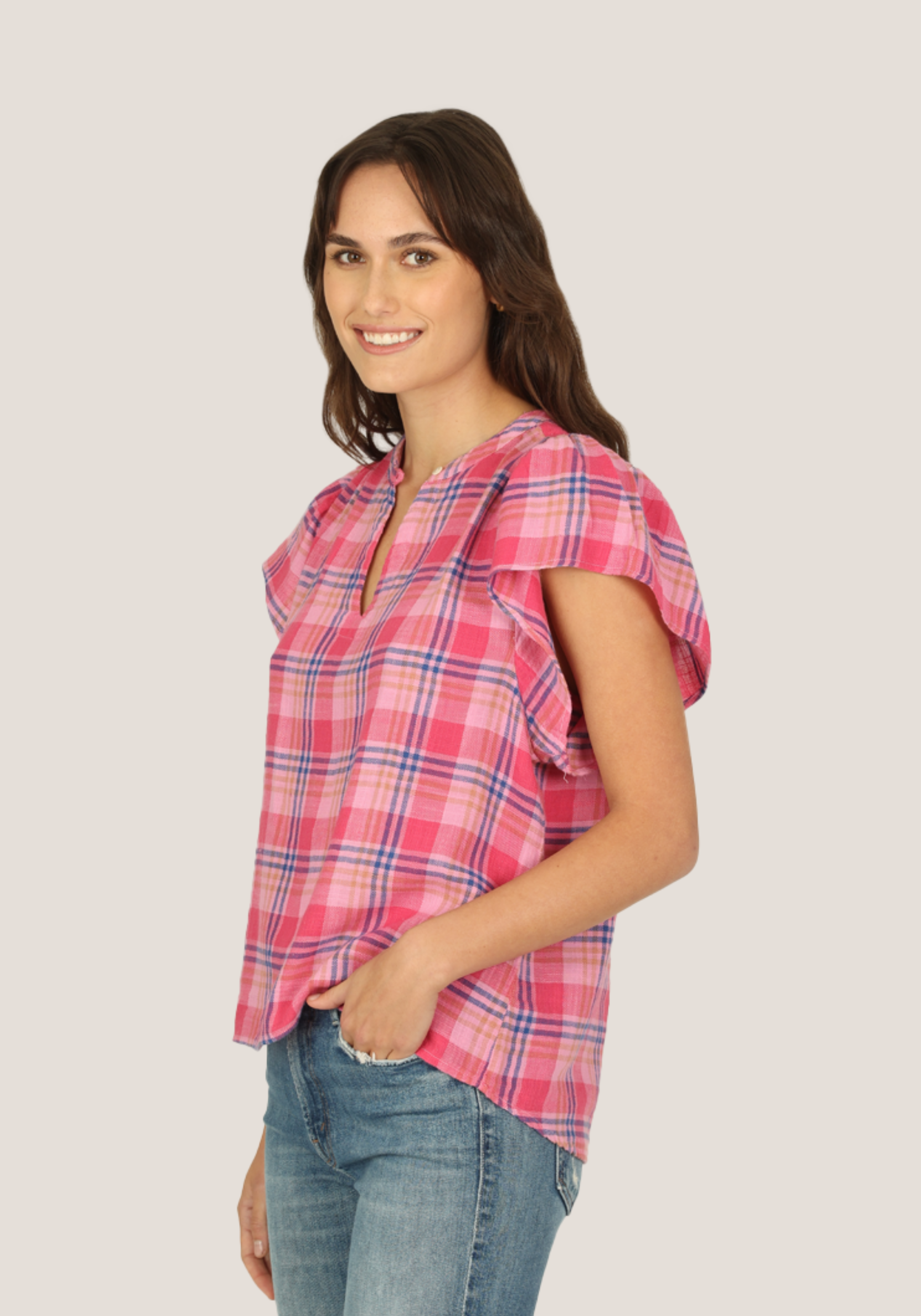 Boho Plaid Blouse