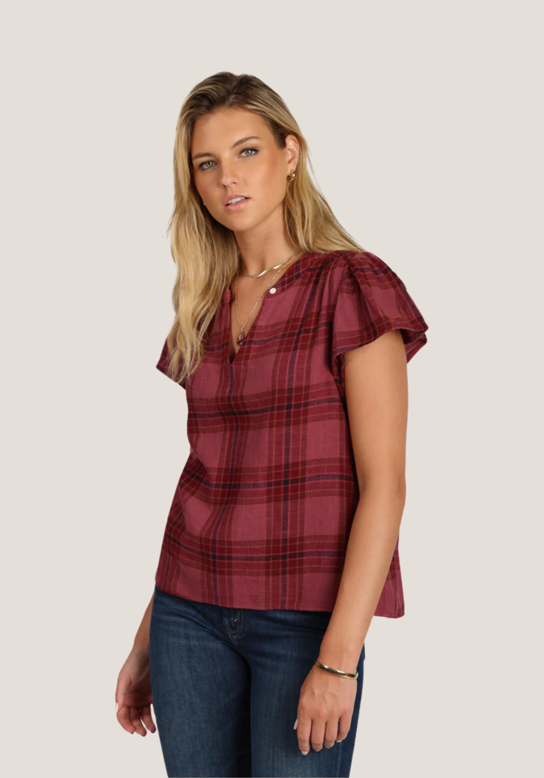 Boho Plaid Blouse