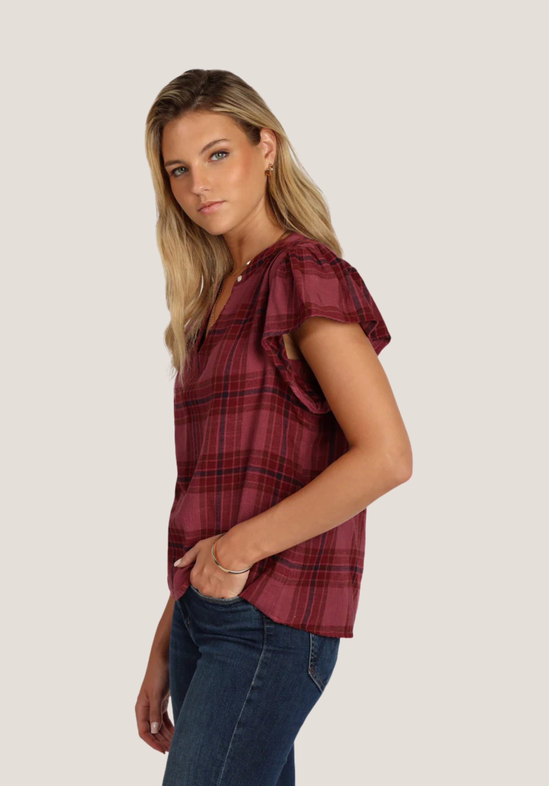 Boho Plaid Blouse
