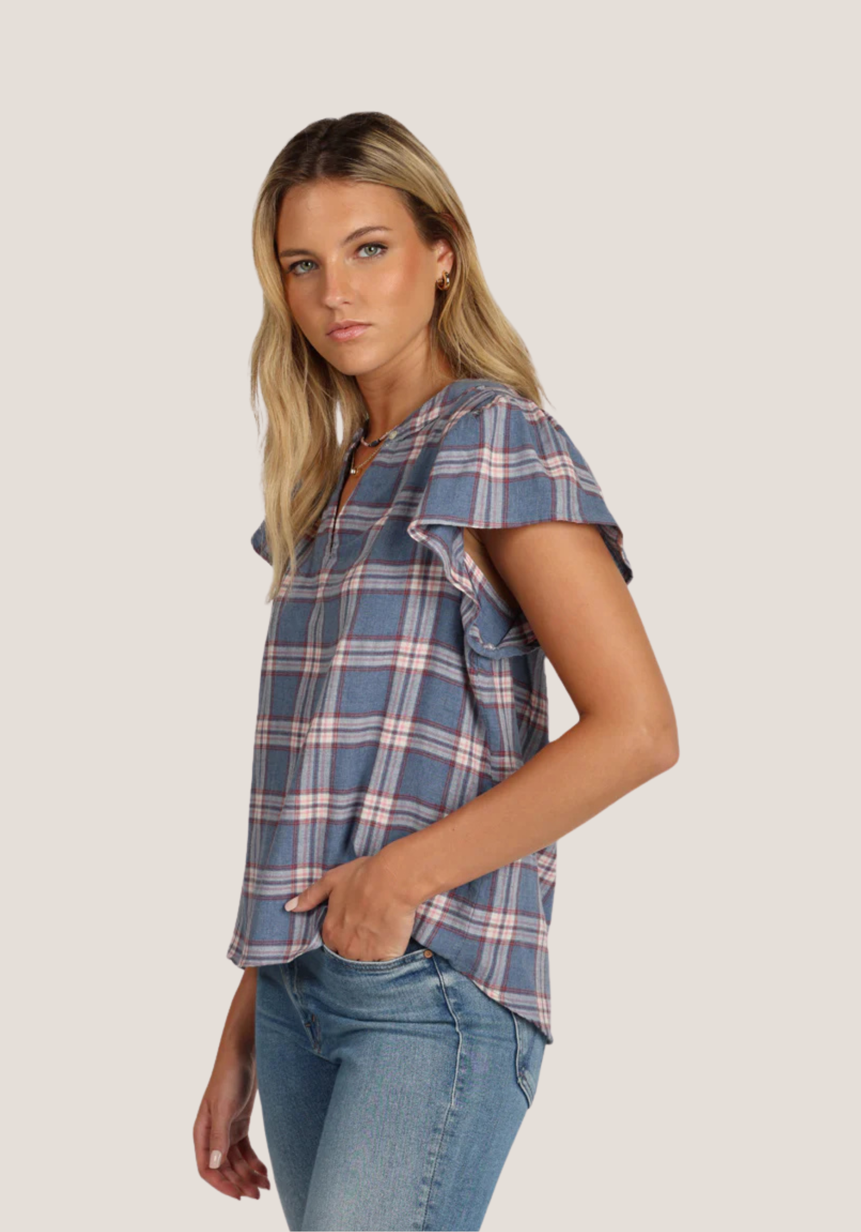 Boho Plaid Blouse