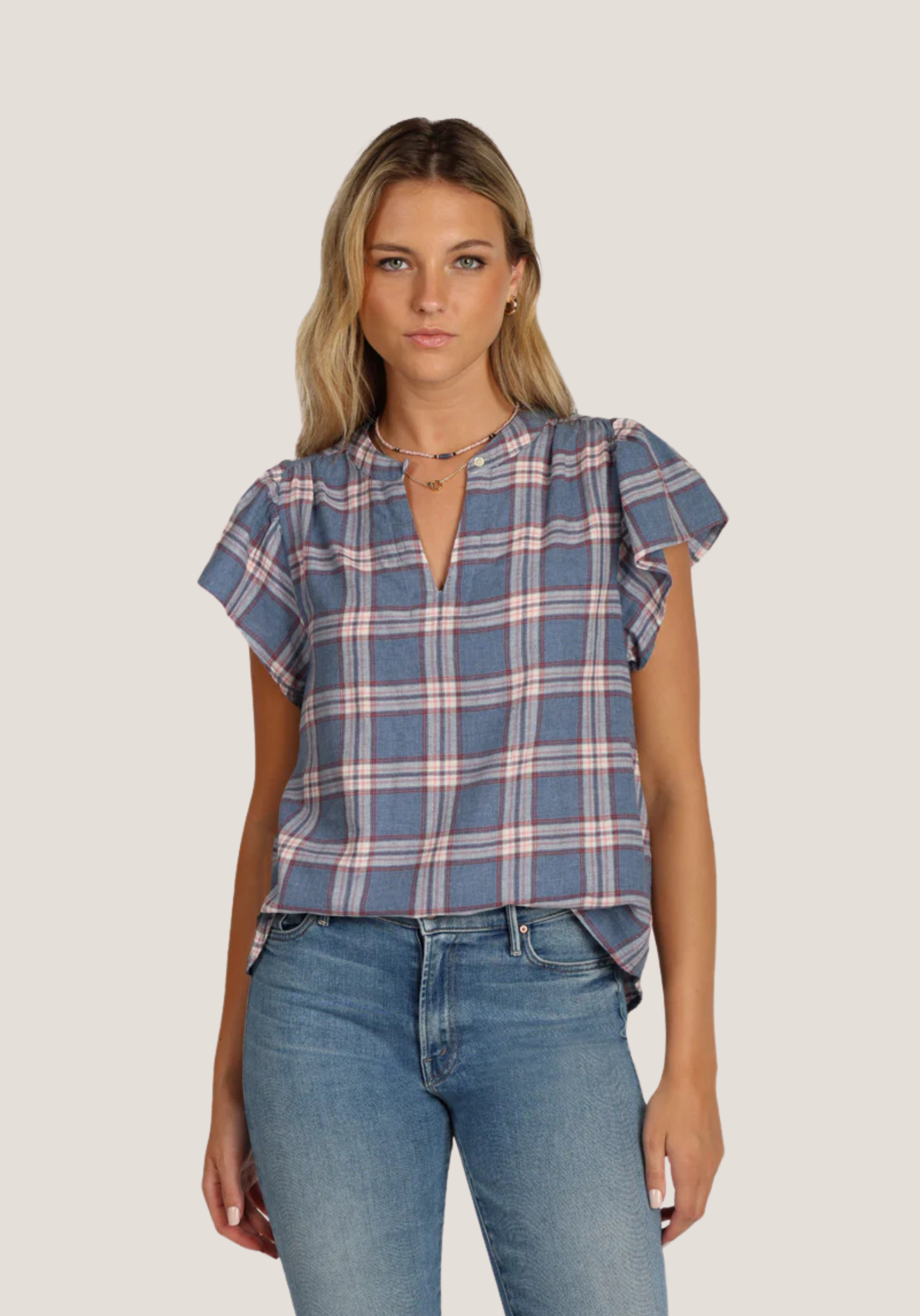 Boho Plaid Blouse