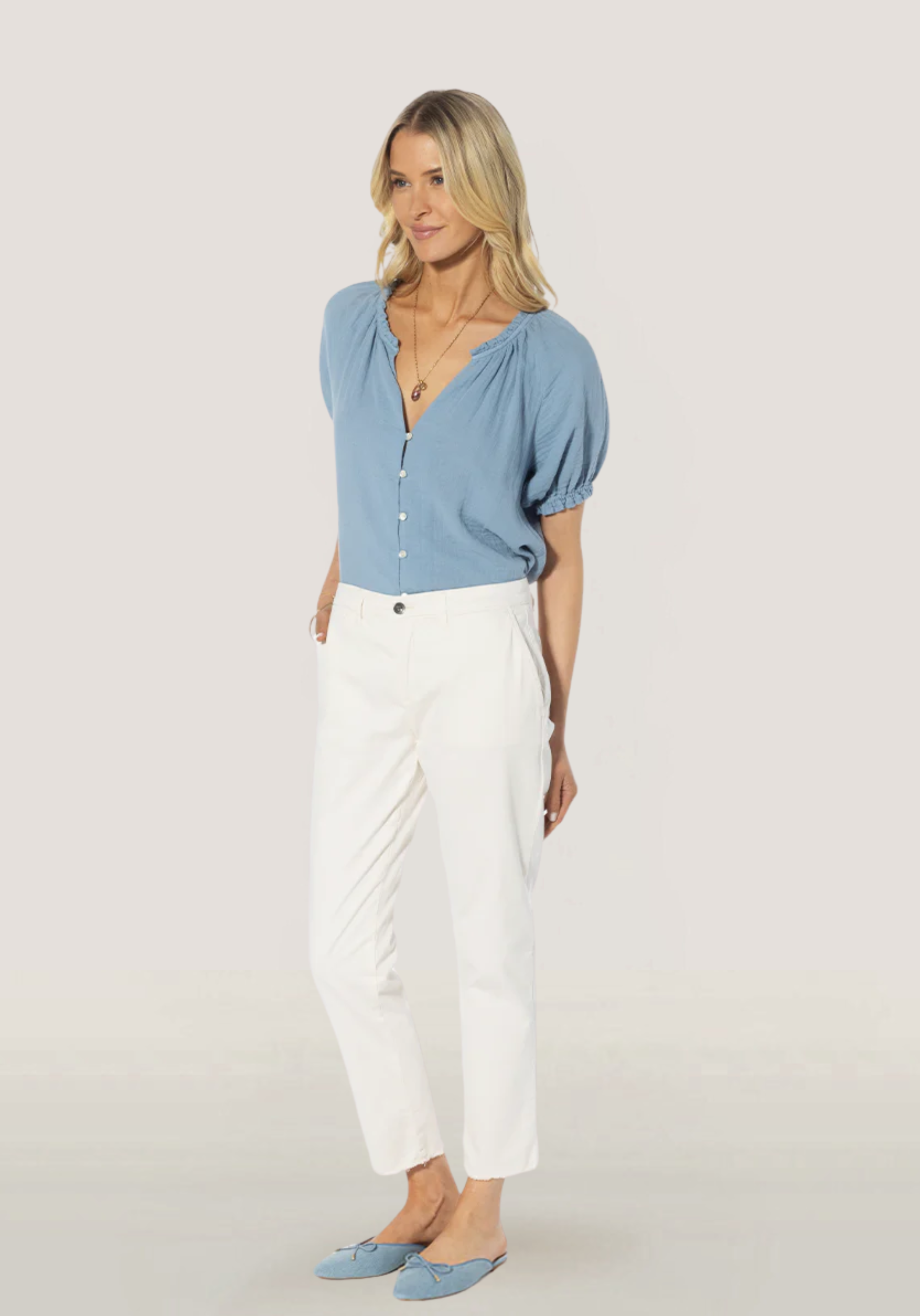 Cotton-Twill Tucker Chino Pant