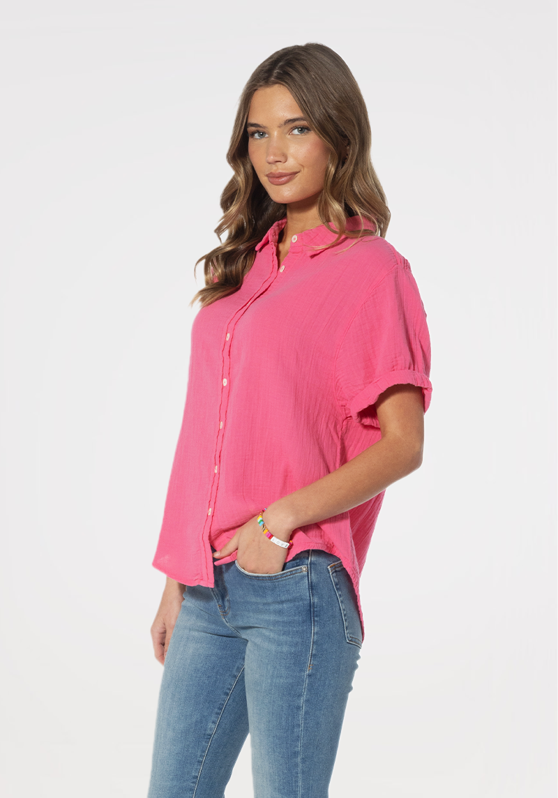 Short Sleeve Button-Up