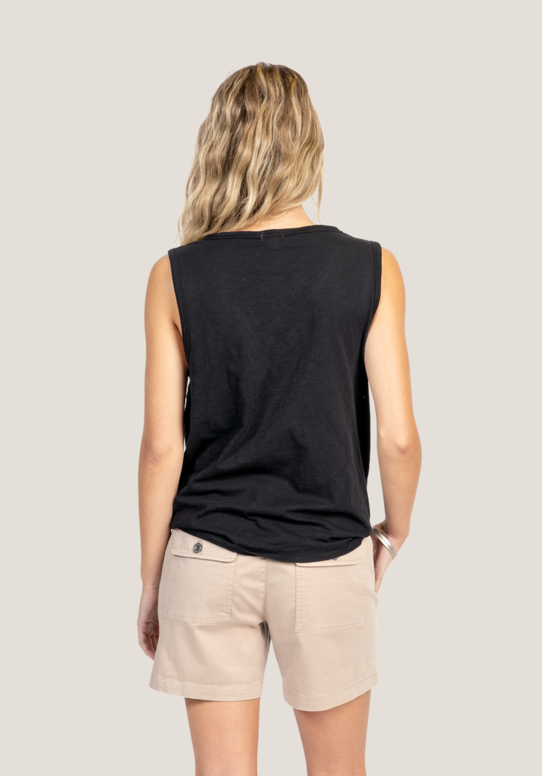 Deep V-Sleeveless Tie Top