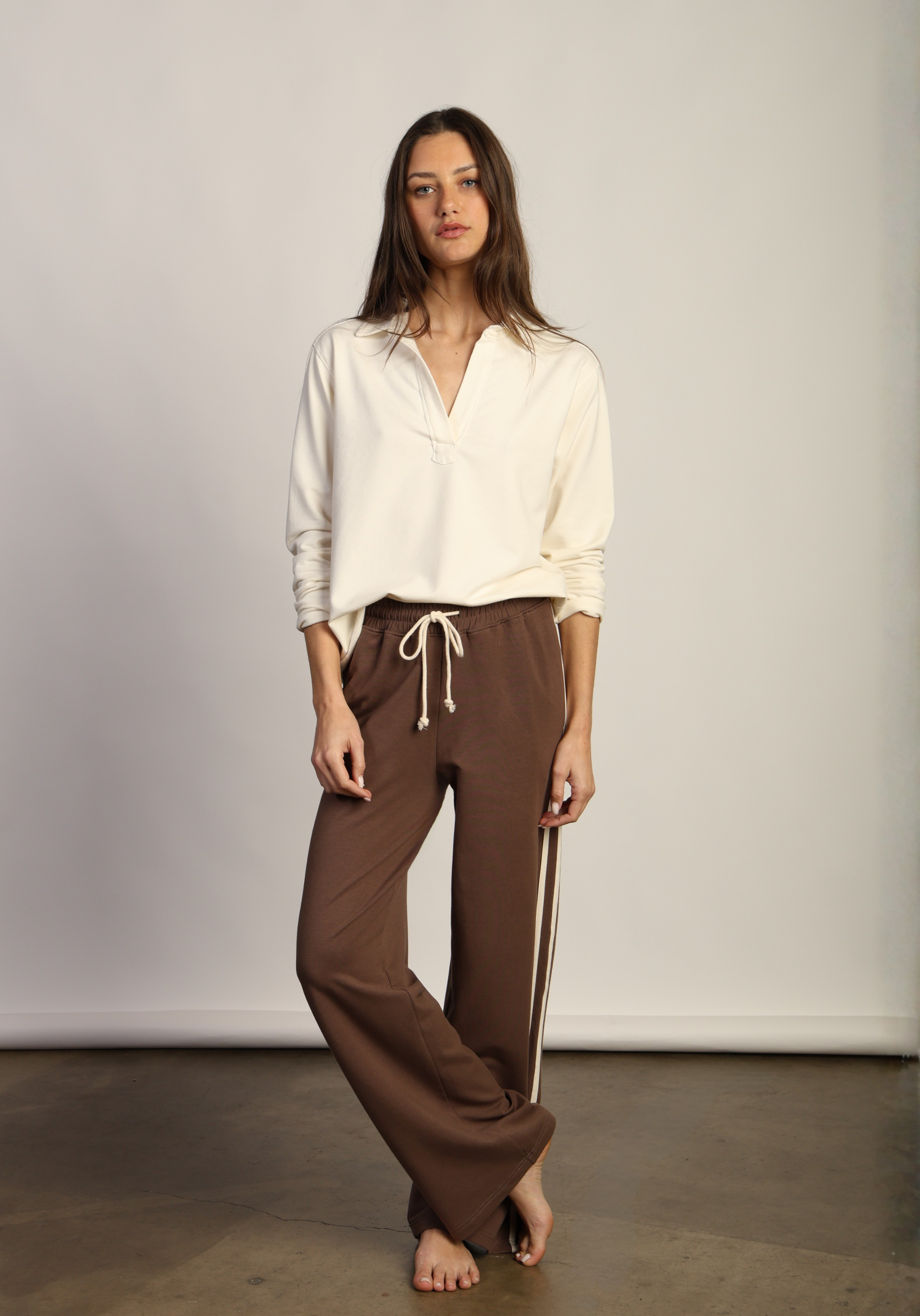 Wide Leg Pant w/Side Stripes