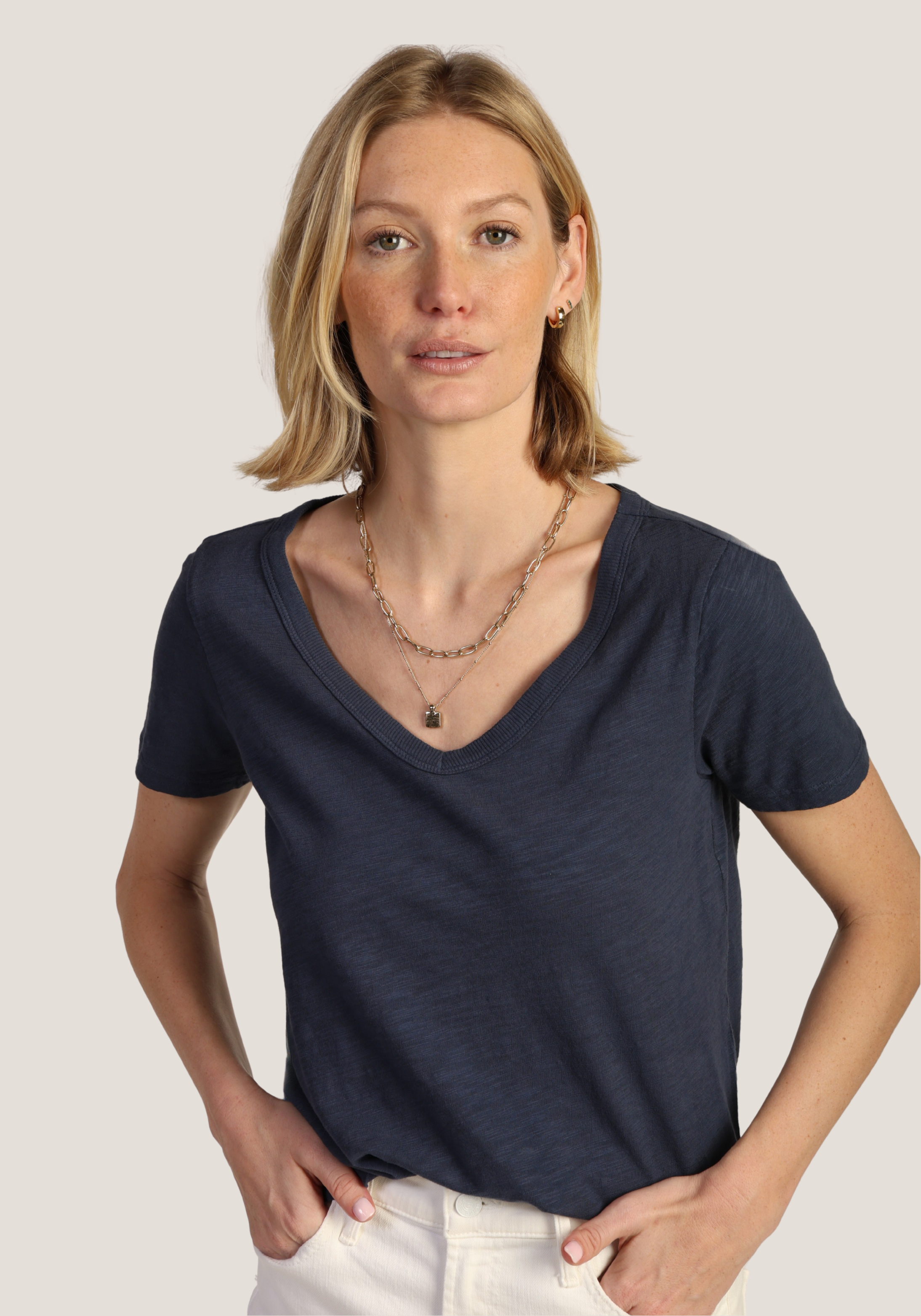 S/S Classic Deep V-Tee