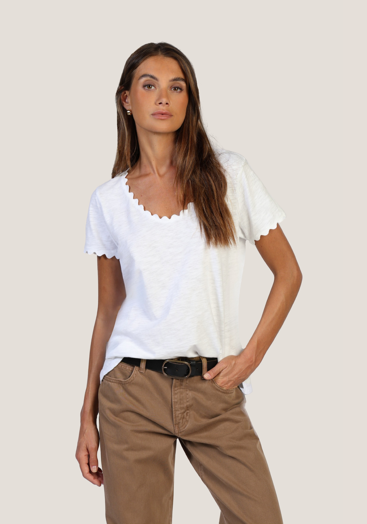 Ric-Rac Tee w/ Side Slits