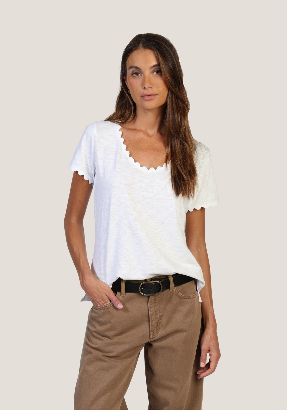 Ric-Rac Tee w/ Side Slits