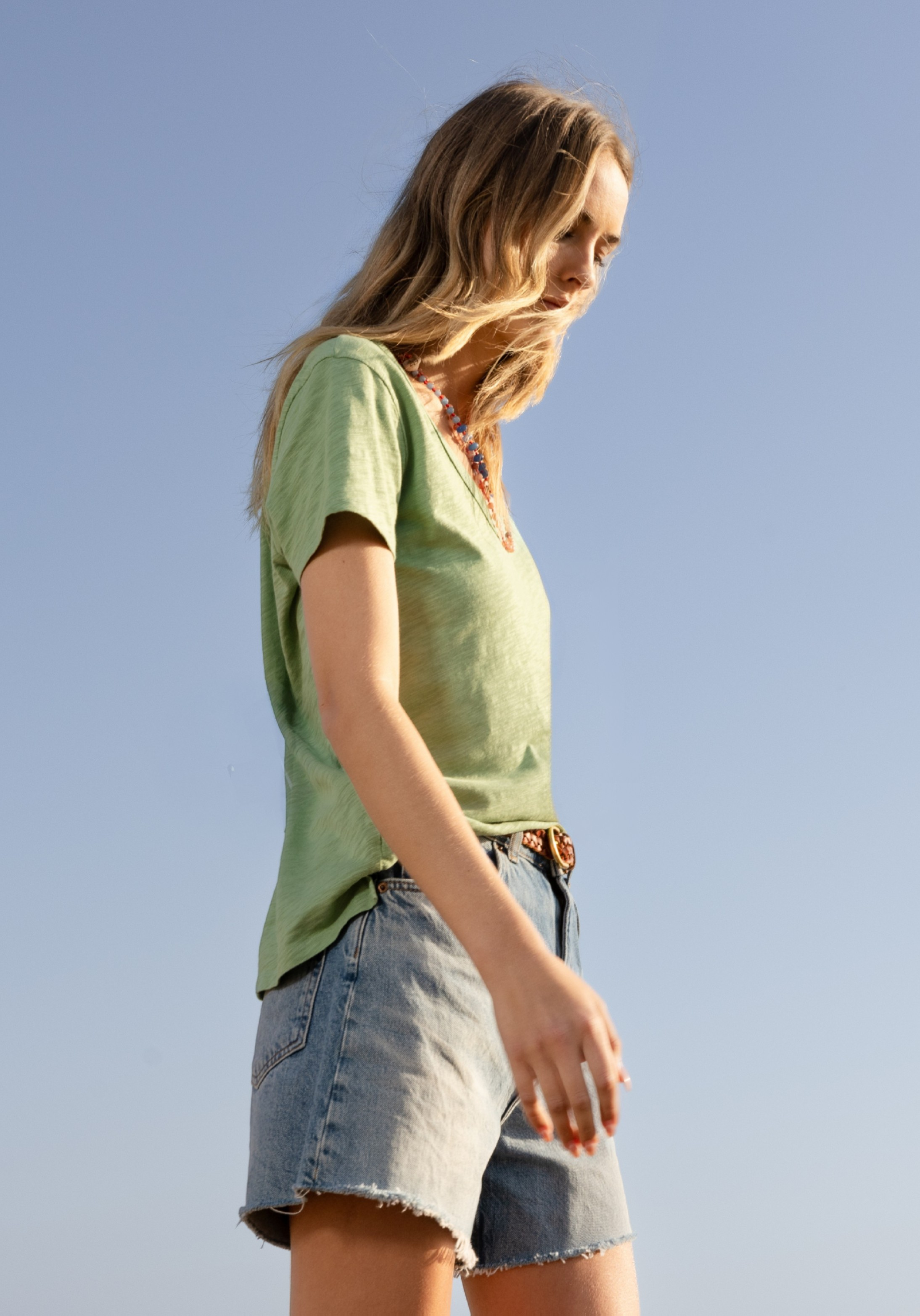 Short Sleeve Deep V-Tee