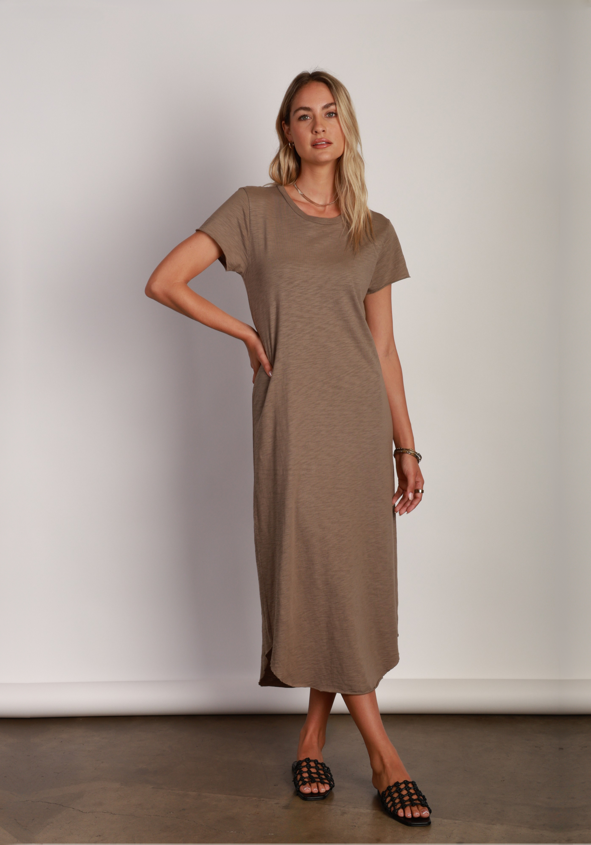Maxi Tee Shirt Dress LIGHT OLIVE / XL