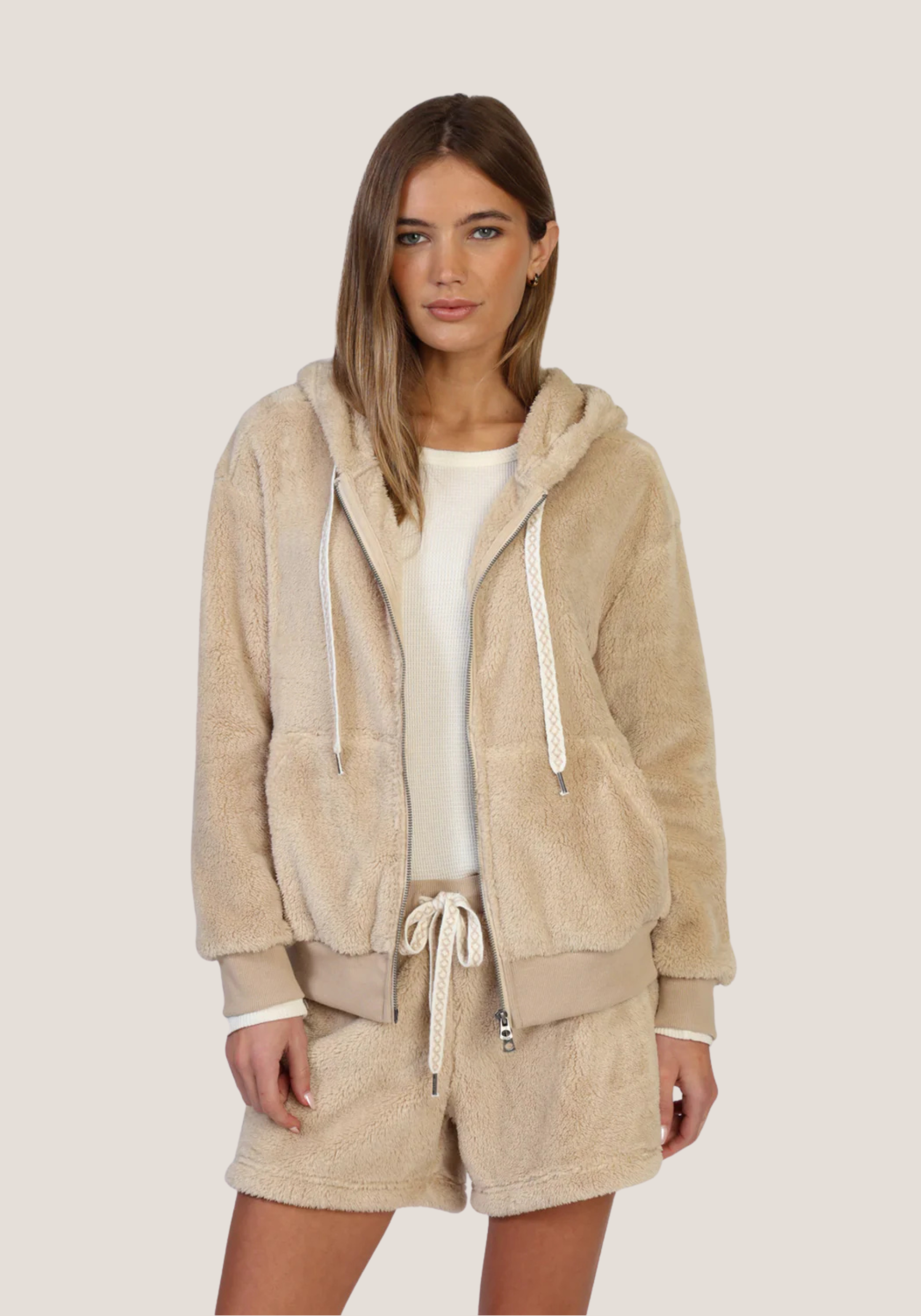 Plush Double Zip Bomber