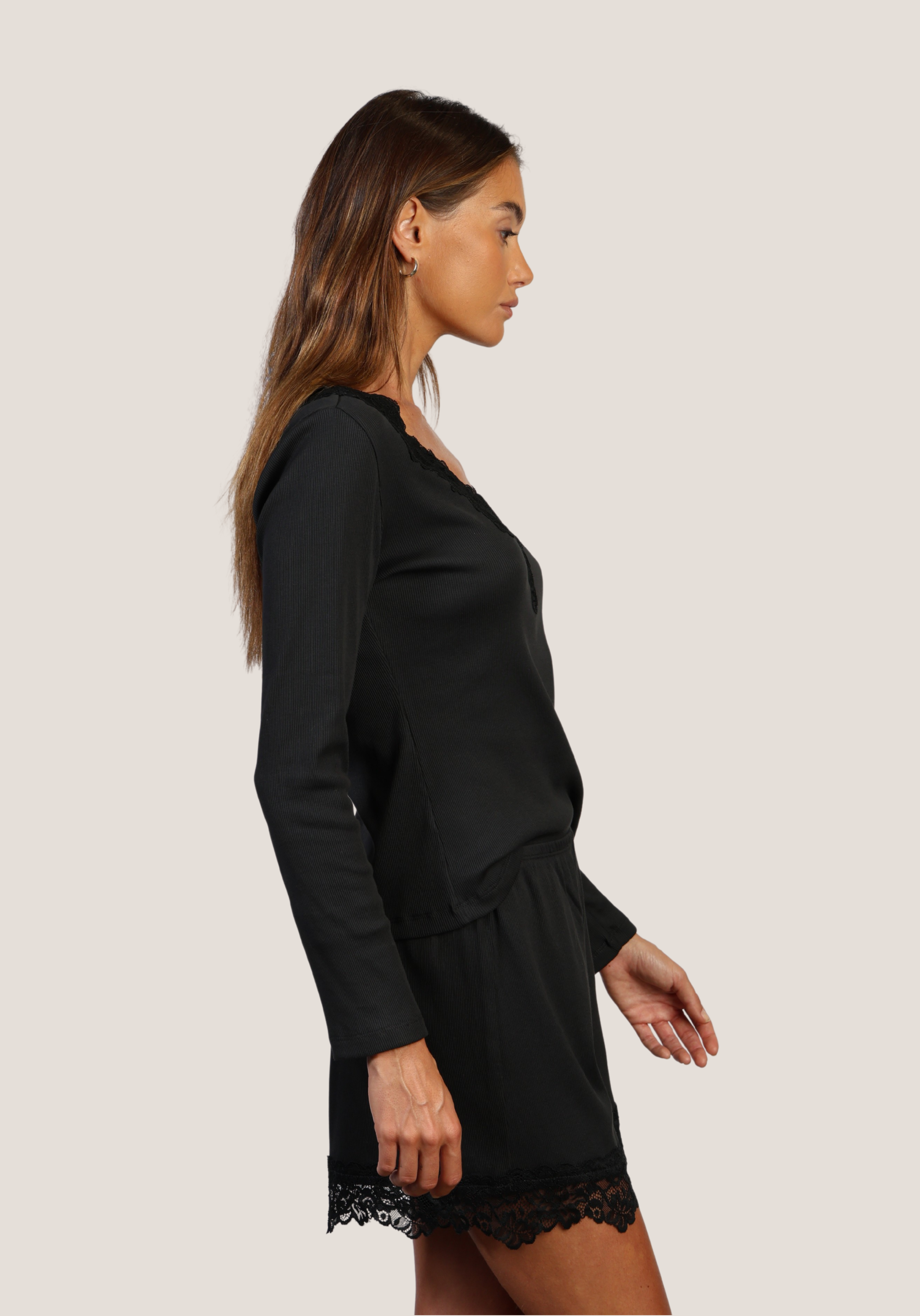 Remi V-Neck w/ Lace Trim
