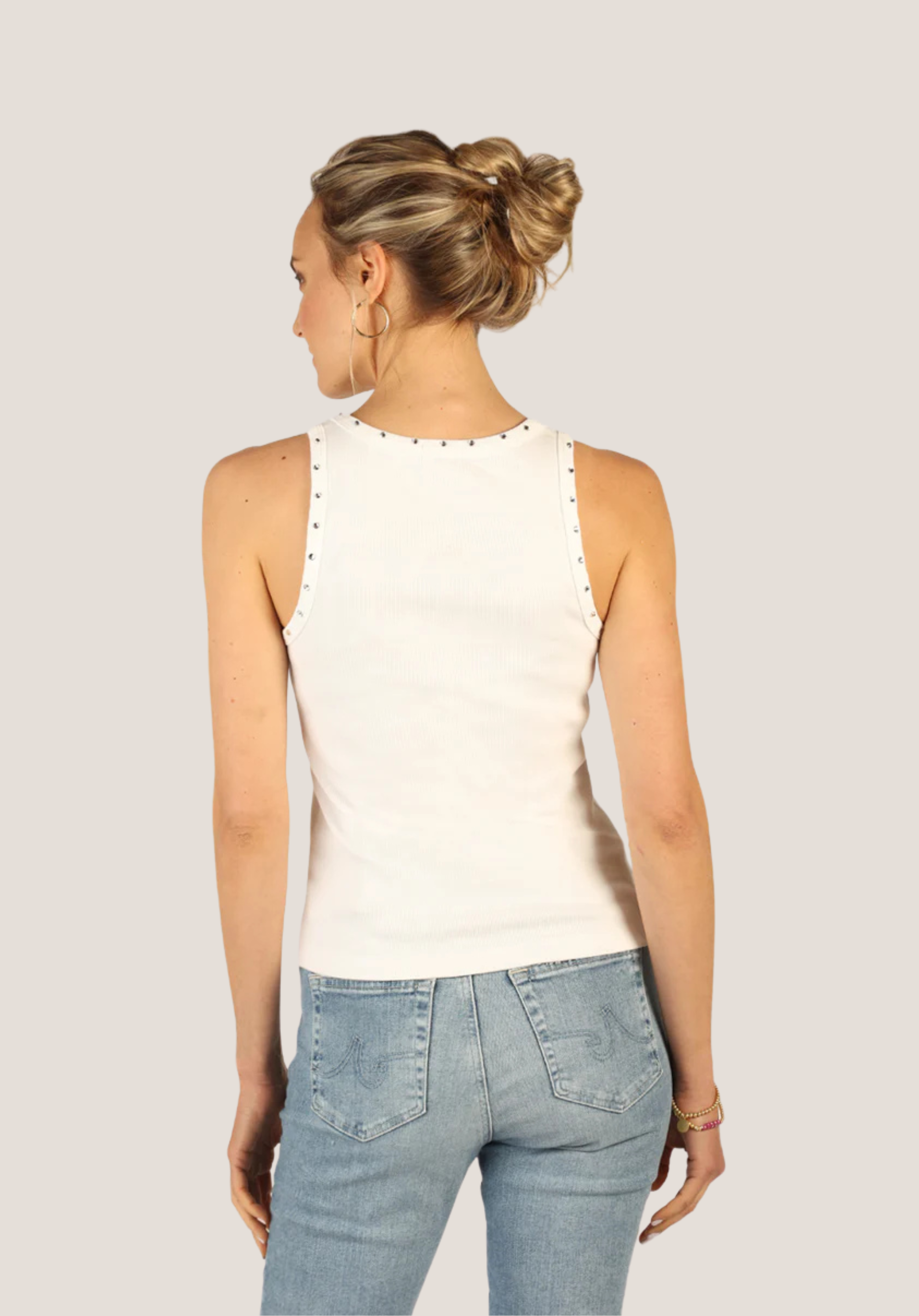 Rib Tank w/Sequin Trim