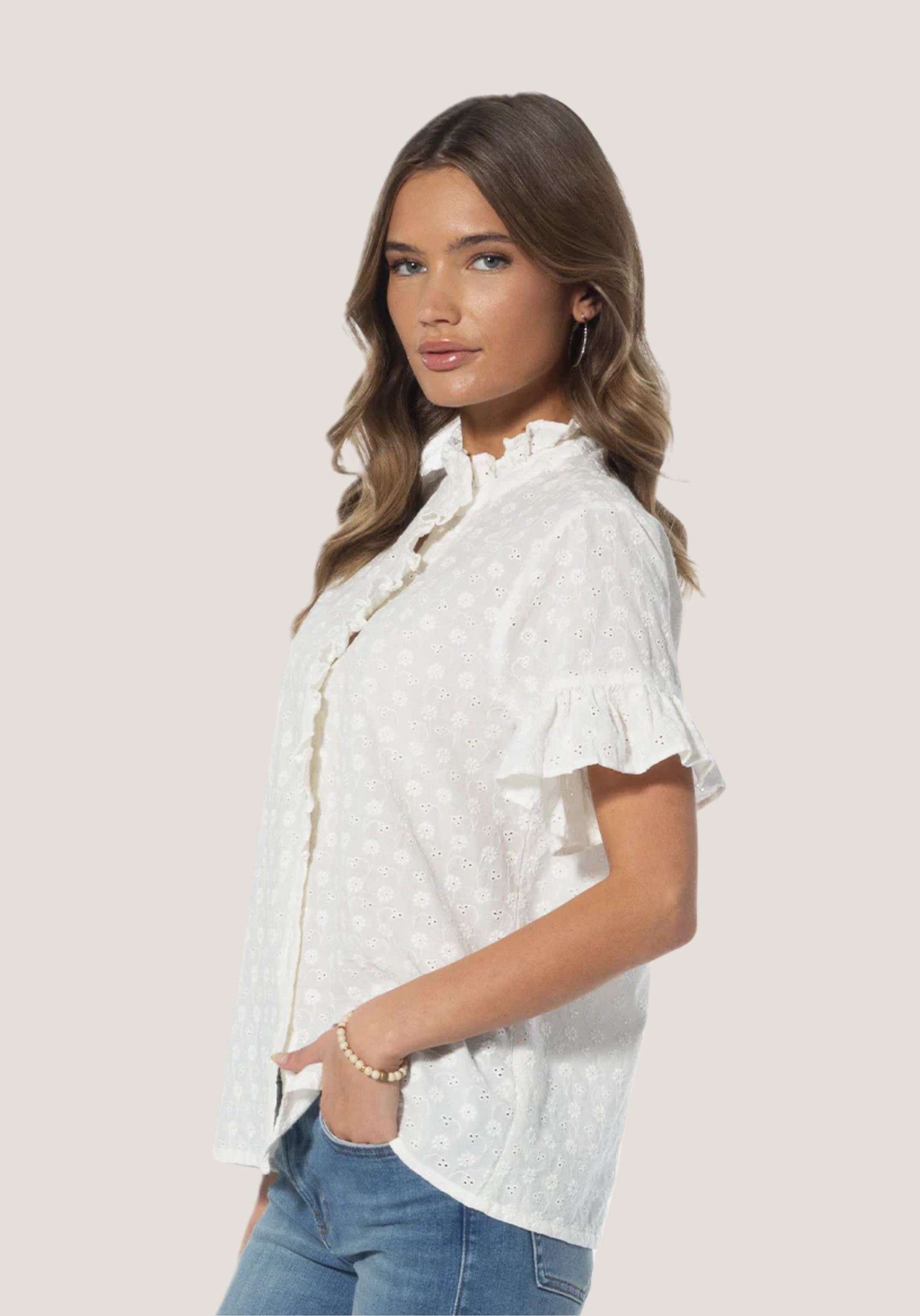 Ruby Ruffle Sleeve Blouse