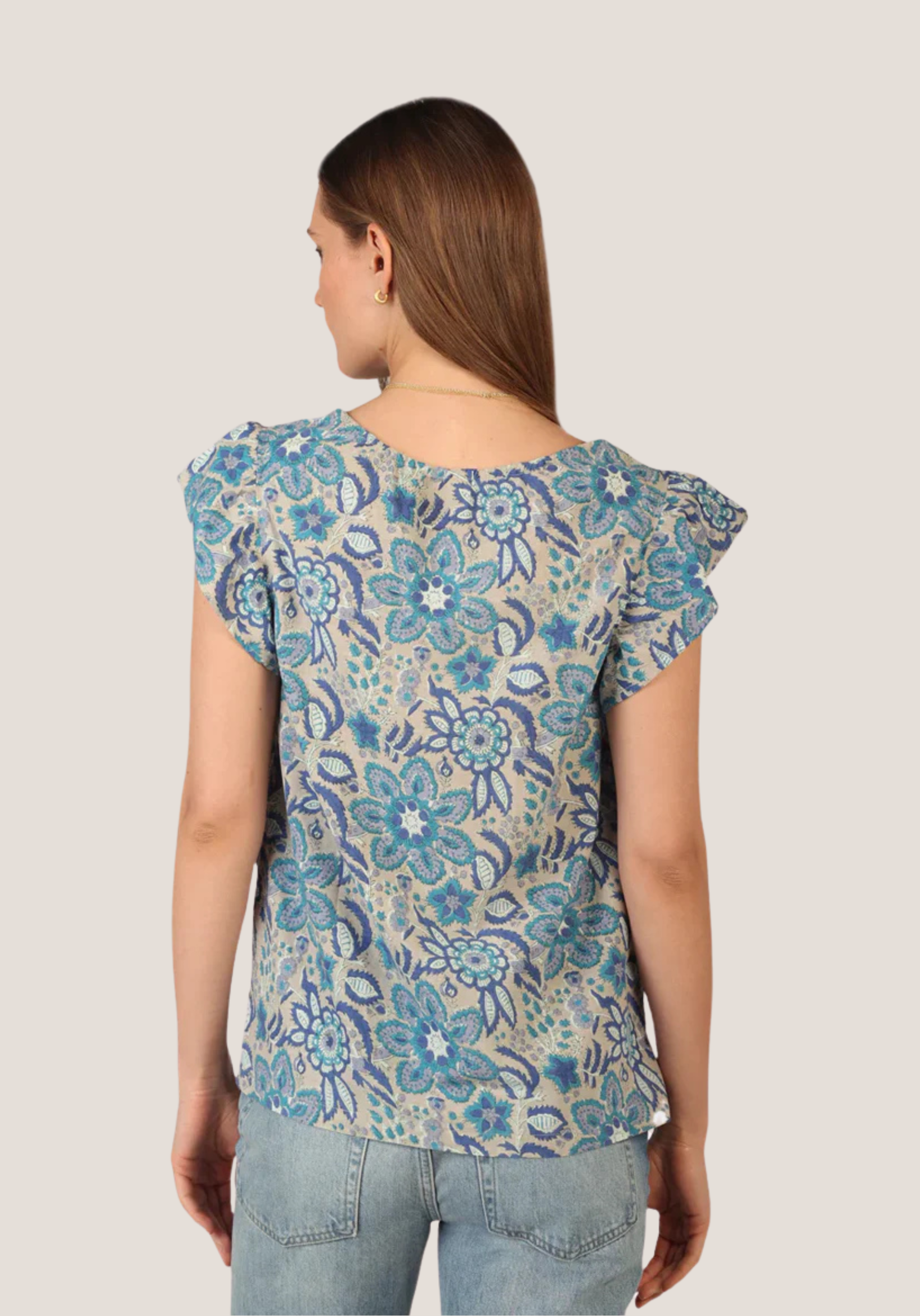 Ruffle V-Neck