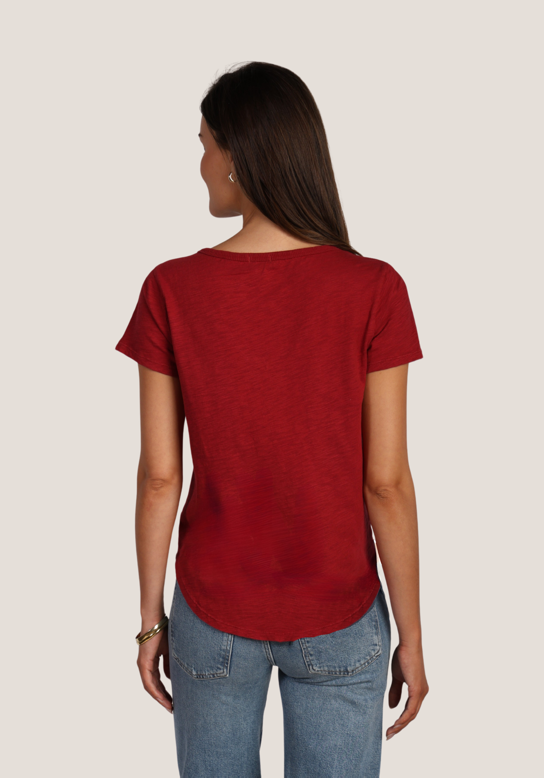 Short Sleeve Deep V-Tee