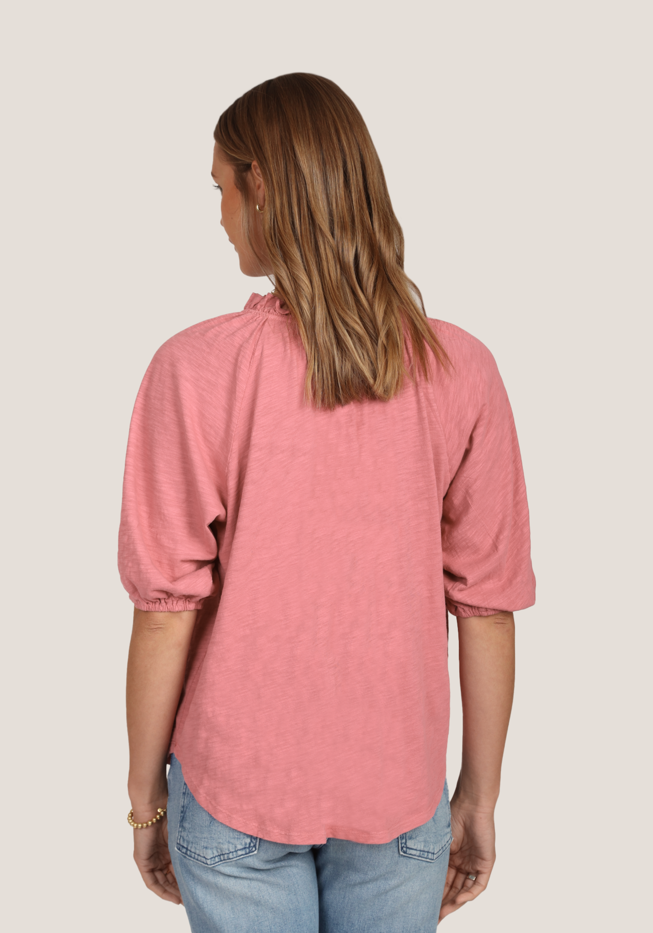 Slub Cotton Puff Sleeve Top