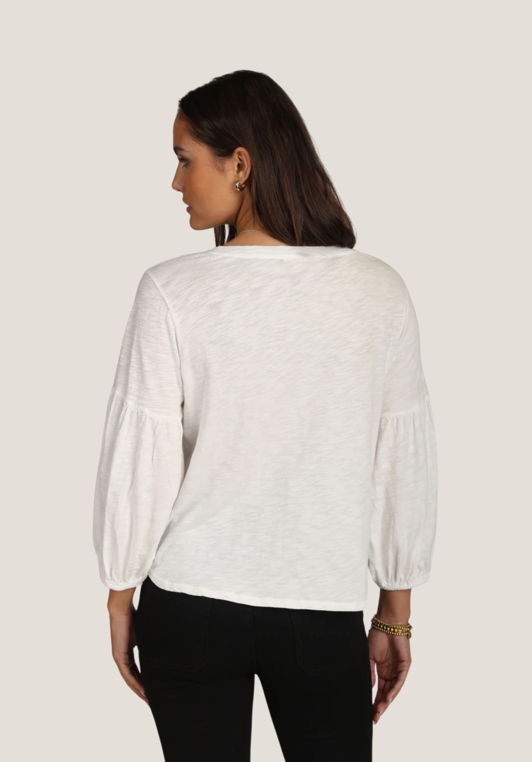 Slub Jersey Tee w/ Gauze Sleeve