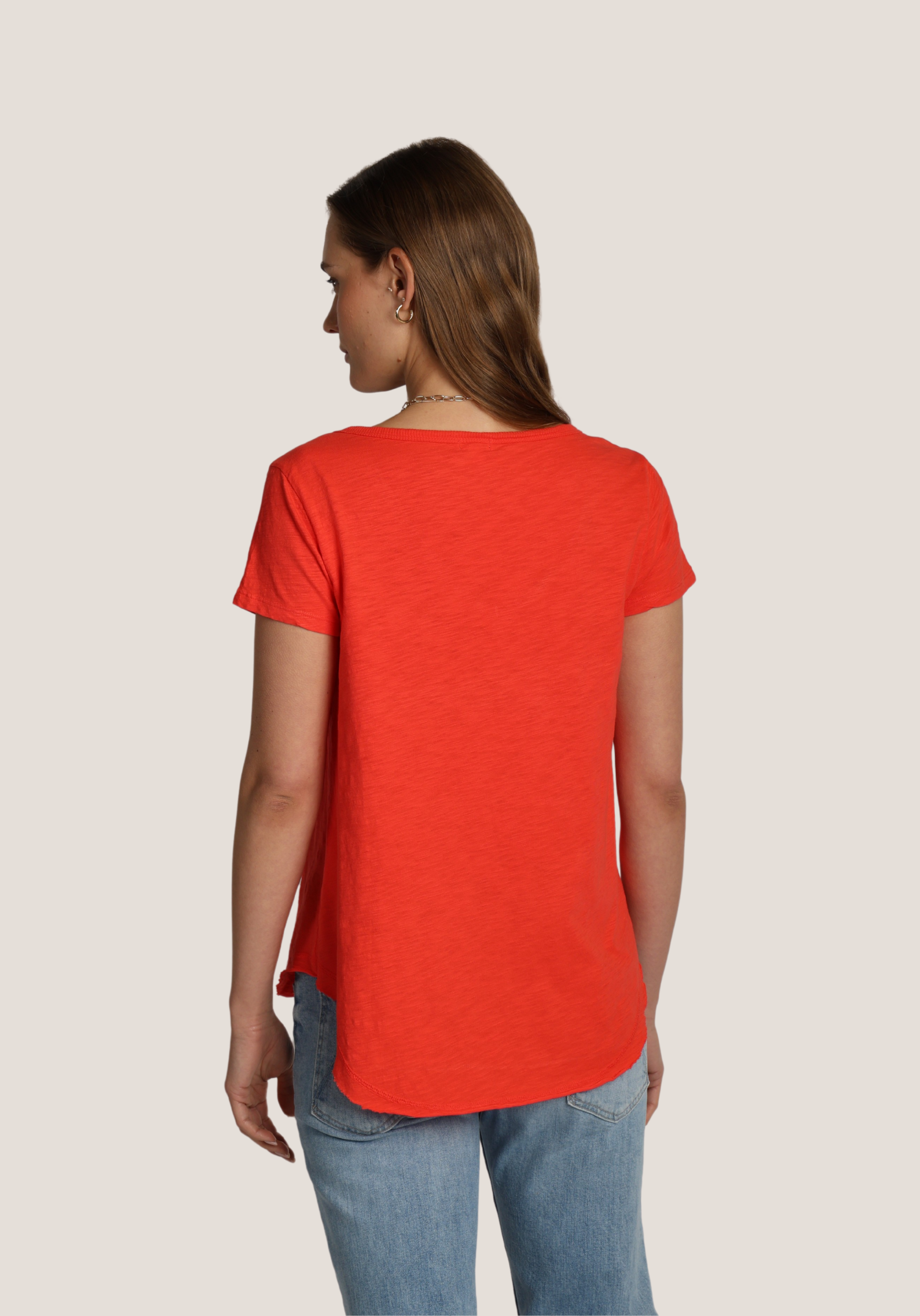 Deep V-Shirt Tail Tee