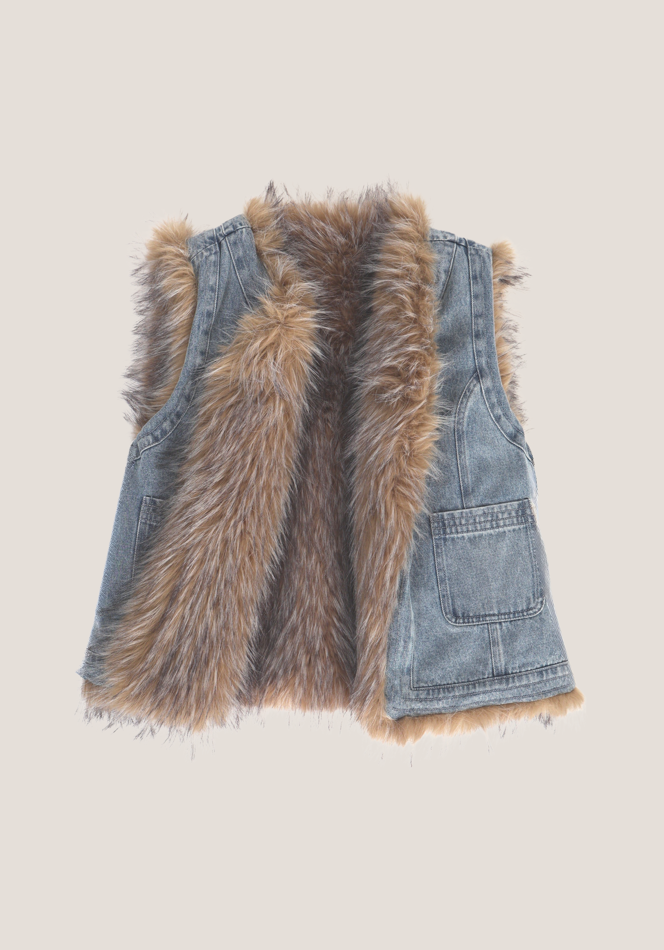 Montana Fur & Denim Vest