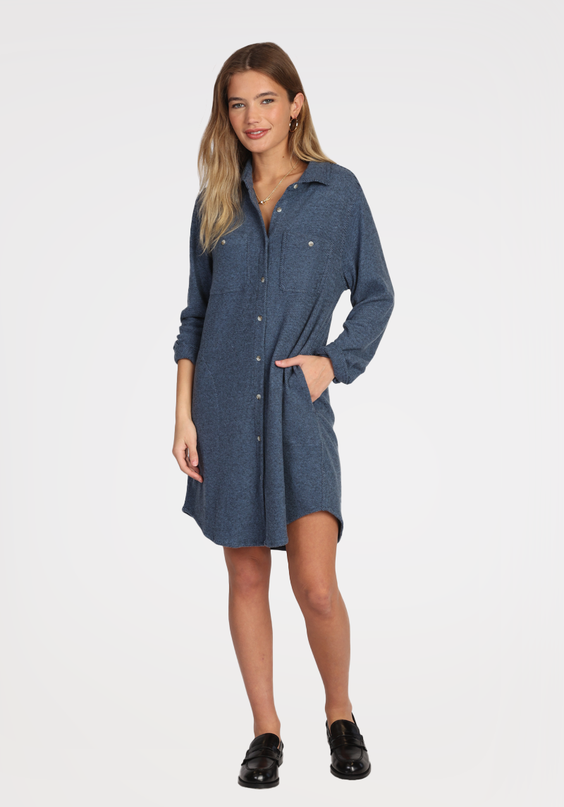 2 Pockets Shirt Dress