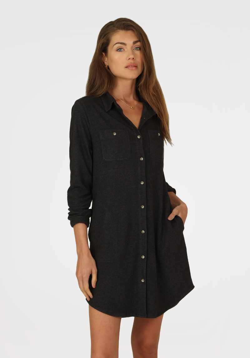 2 Pockets Shirt Dress