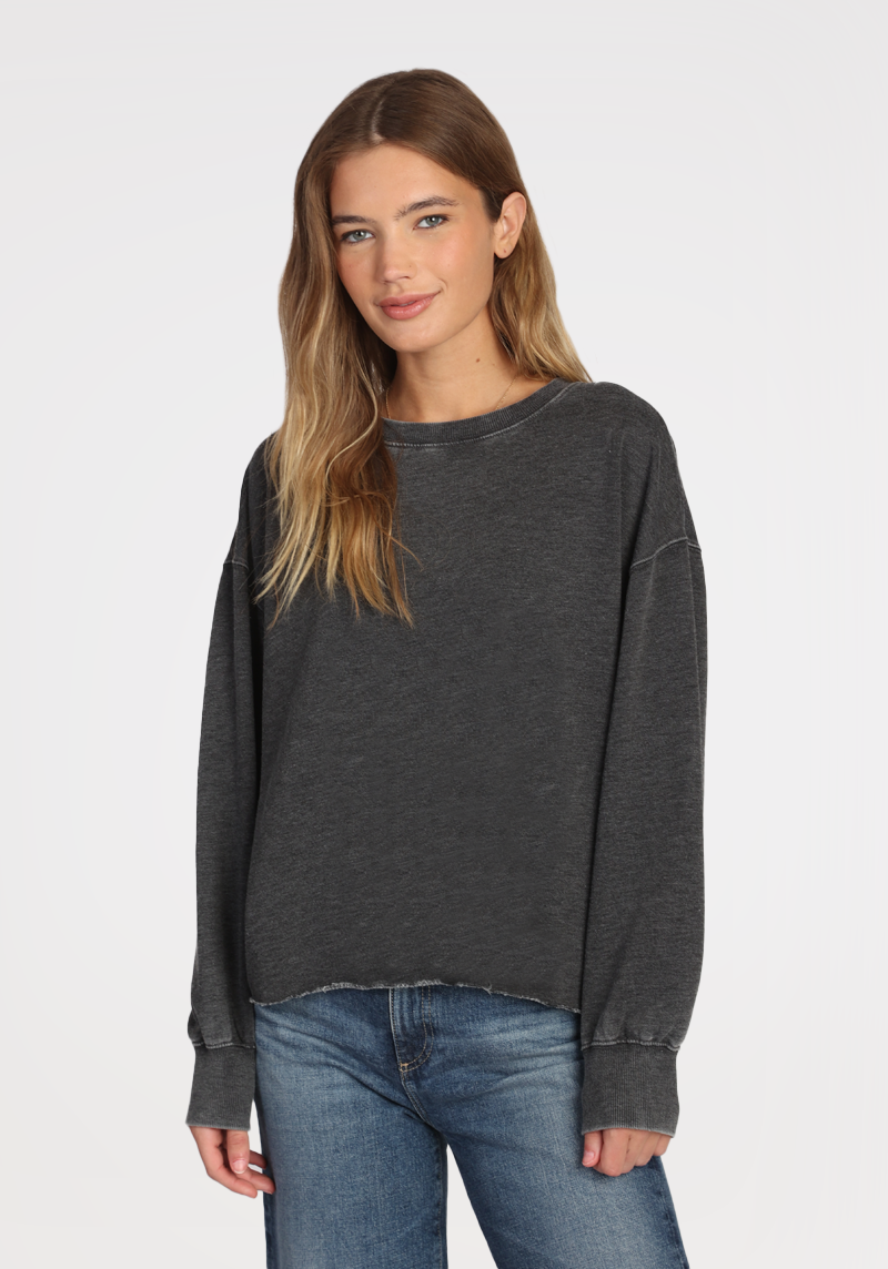 Camille Crew Sweatshirt with Raw Edge