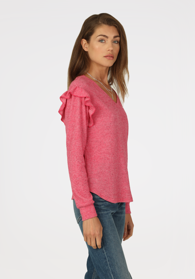 V-Neck w/ Ruffle