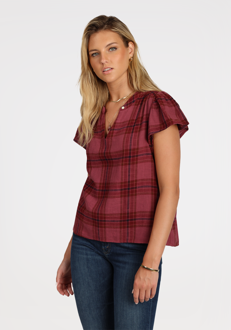 Boho Plaid Blouse