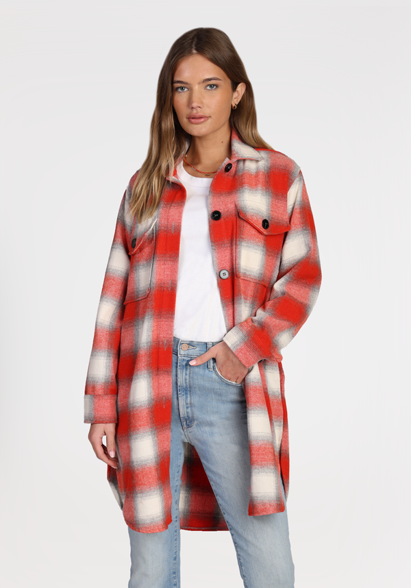 Logan Plaid Long Coat