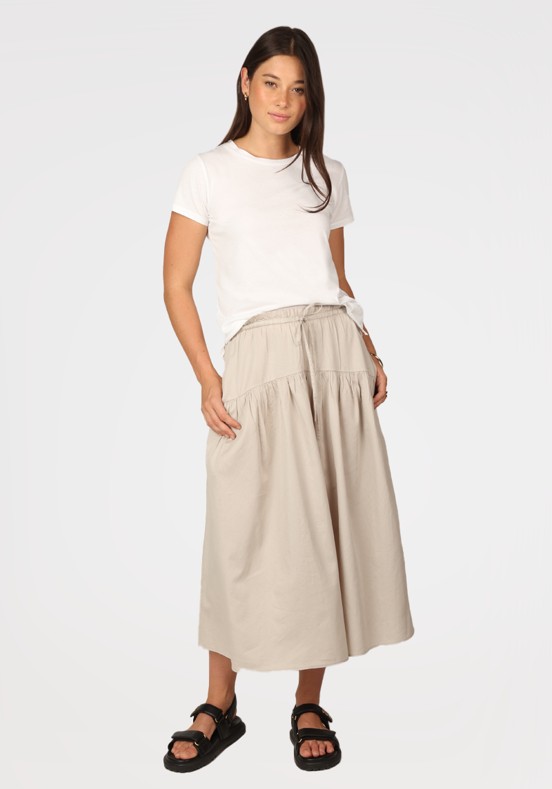 The James Skirt in Metal Oyster Organza