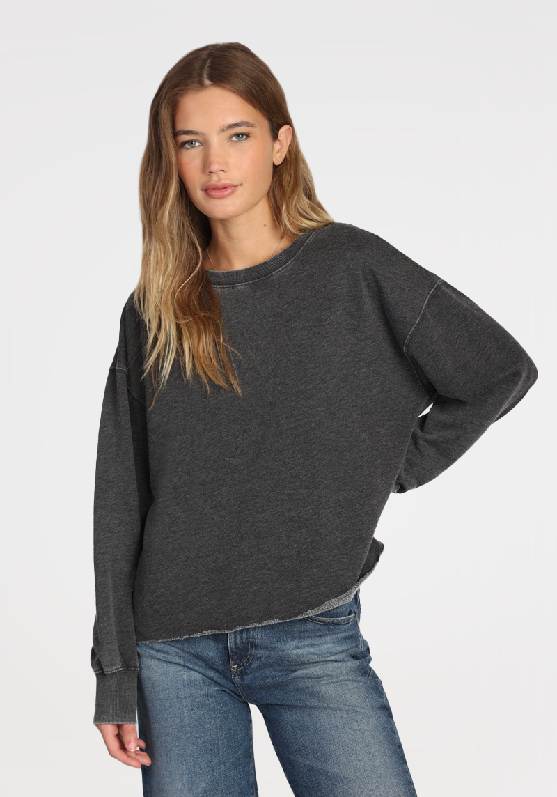 Camille Crew Sweatshirt with Raw Edge