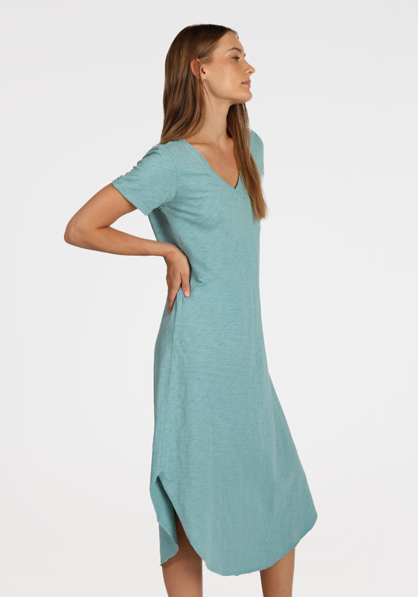 SS V Tee Midi Dress