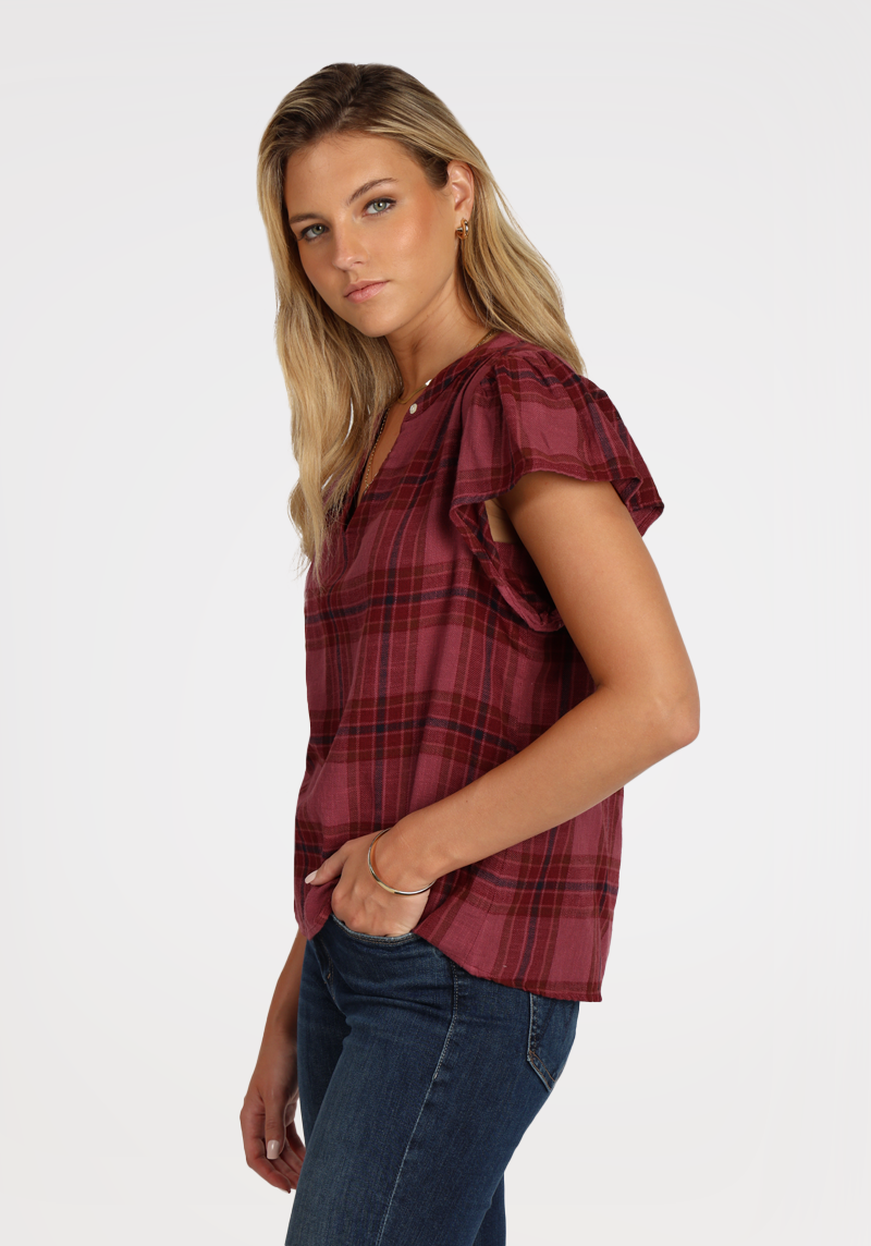 Boho Plaid Blouse