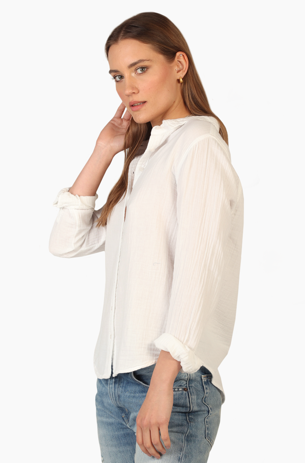 Cotton Poplin Long Sleeve Taylor Blouse