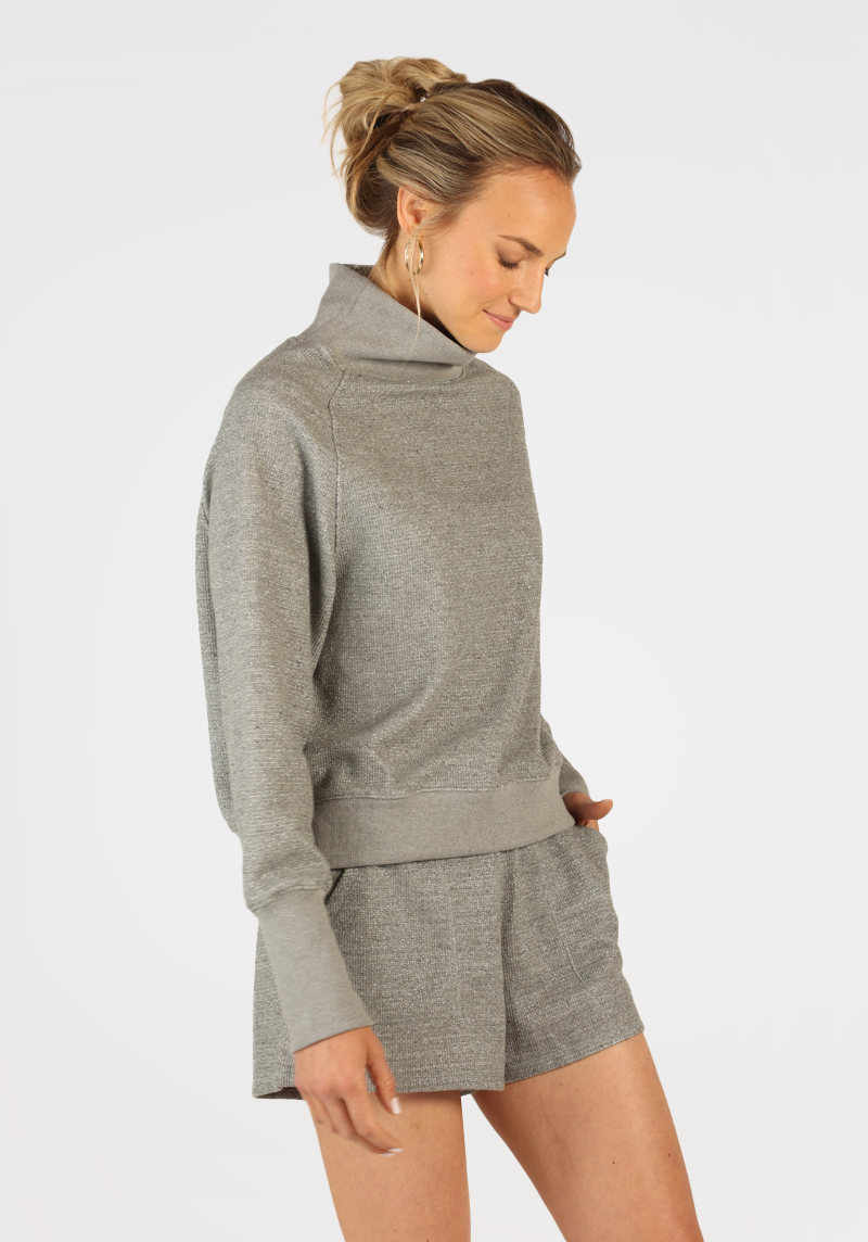 Silver Waffle Pullover