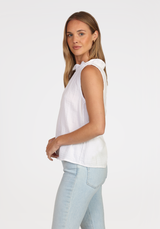 Ruffle Neck Sleeveless Top  - Final Sale