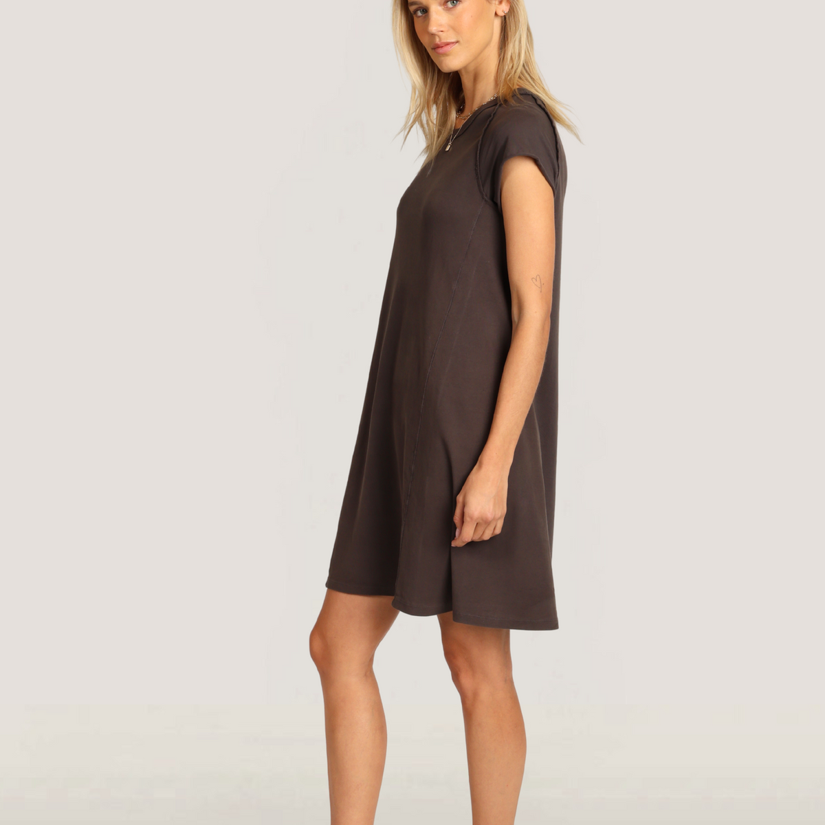 boden crew neck jersey dress Boden Jersey Dress CHARCOAL / XS