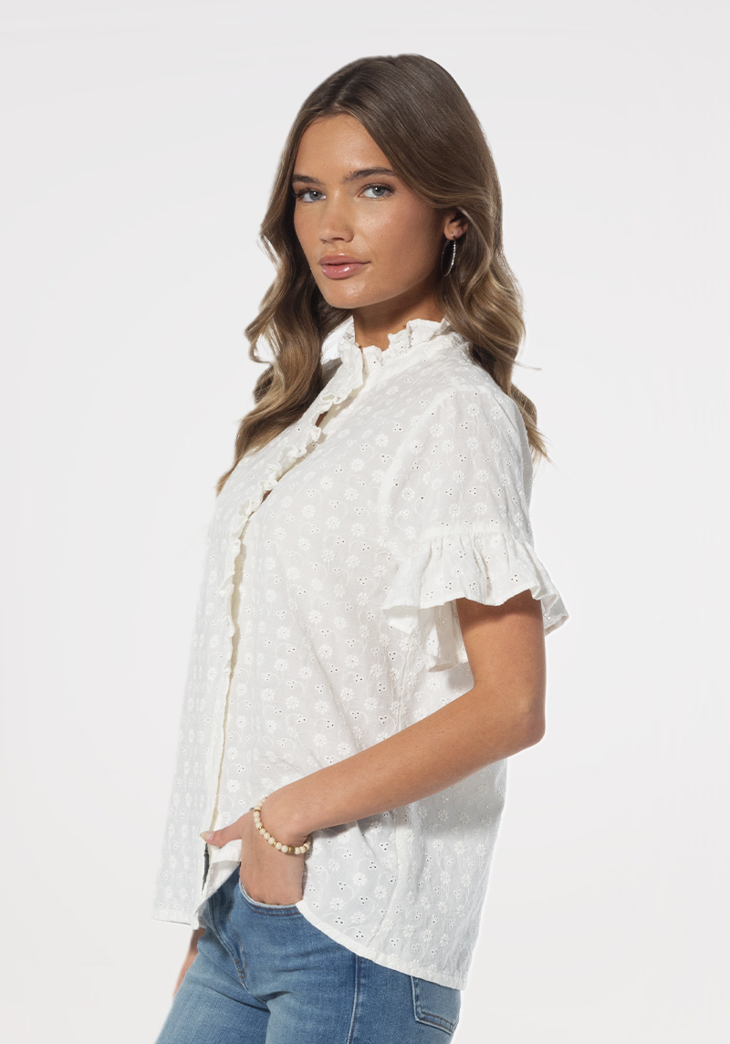 Ruby Ruffle Sleeve Blouse