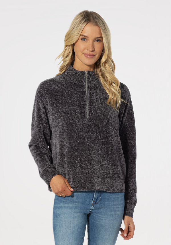 HALF ZIP PULLOVER CHARCOAL