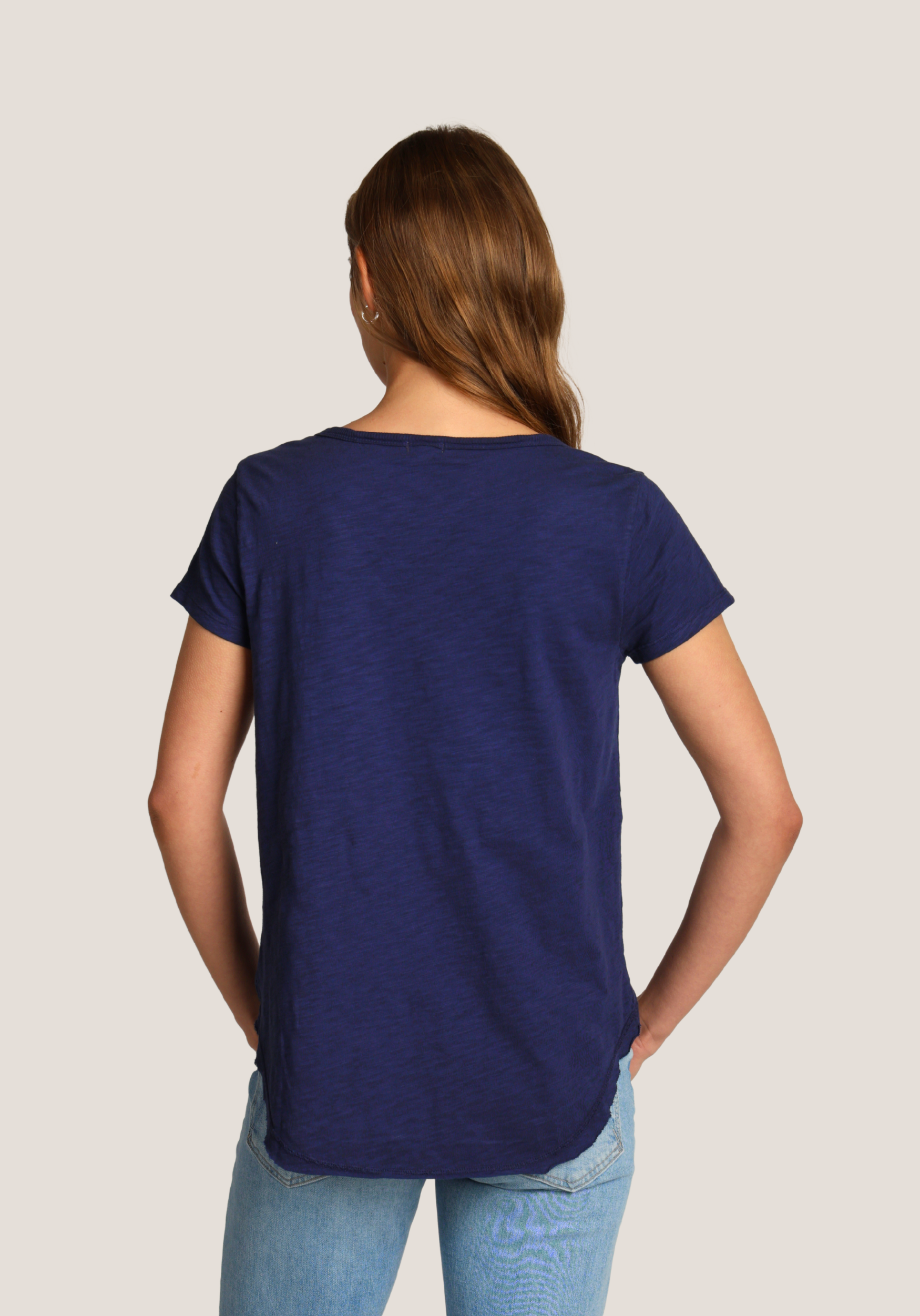 Deep V-Shirt Tail Tee