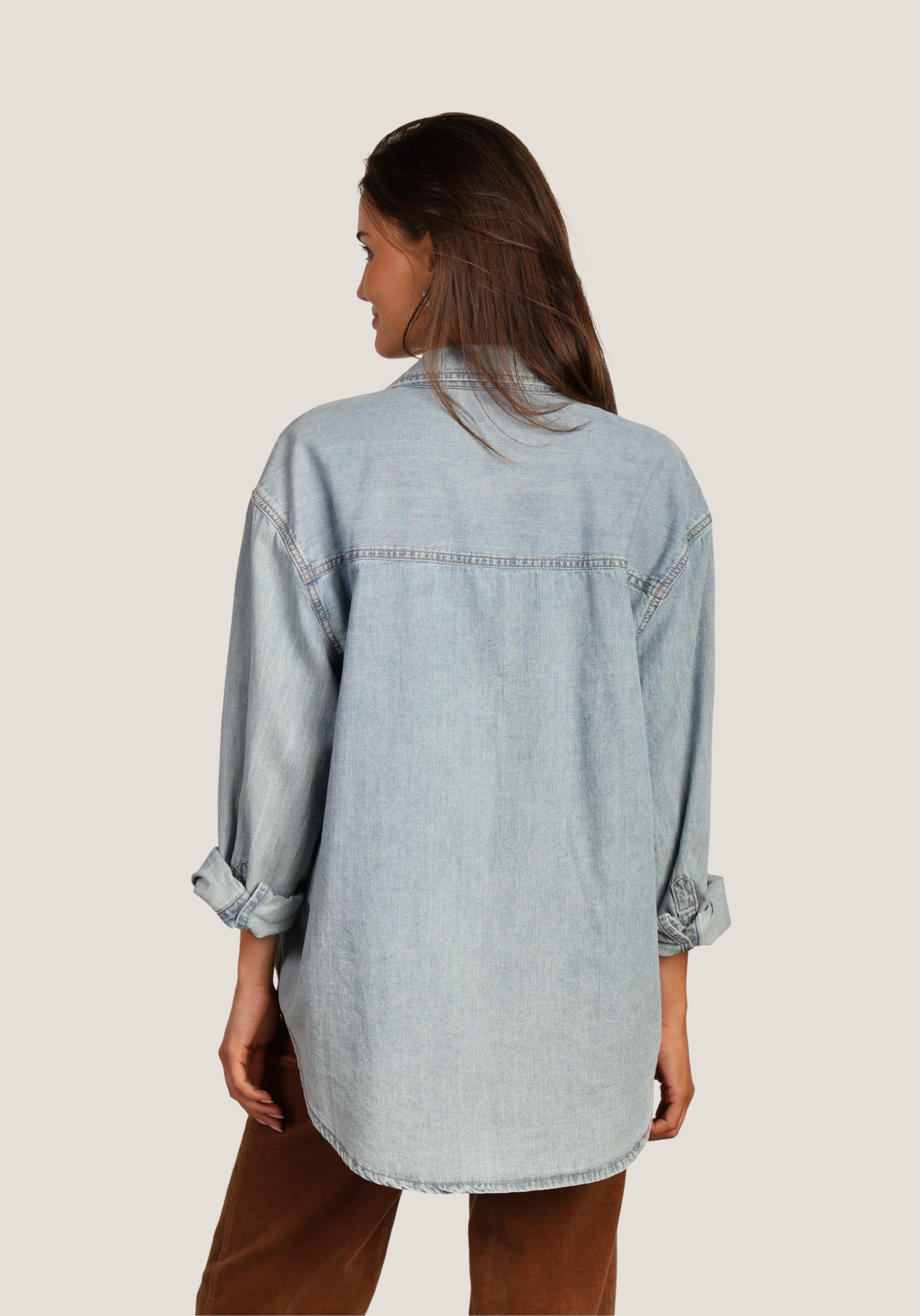 Denim Pocket Boyfriend Shirt