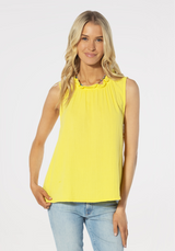 Ruffle Neck Sleeveless Top  - Final Sale